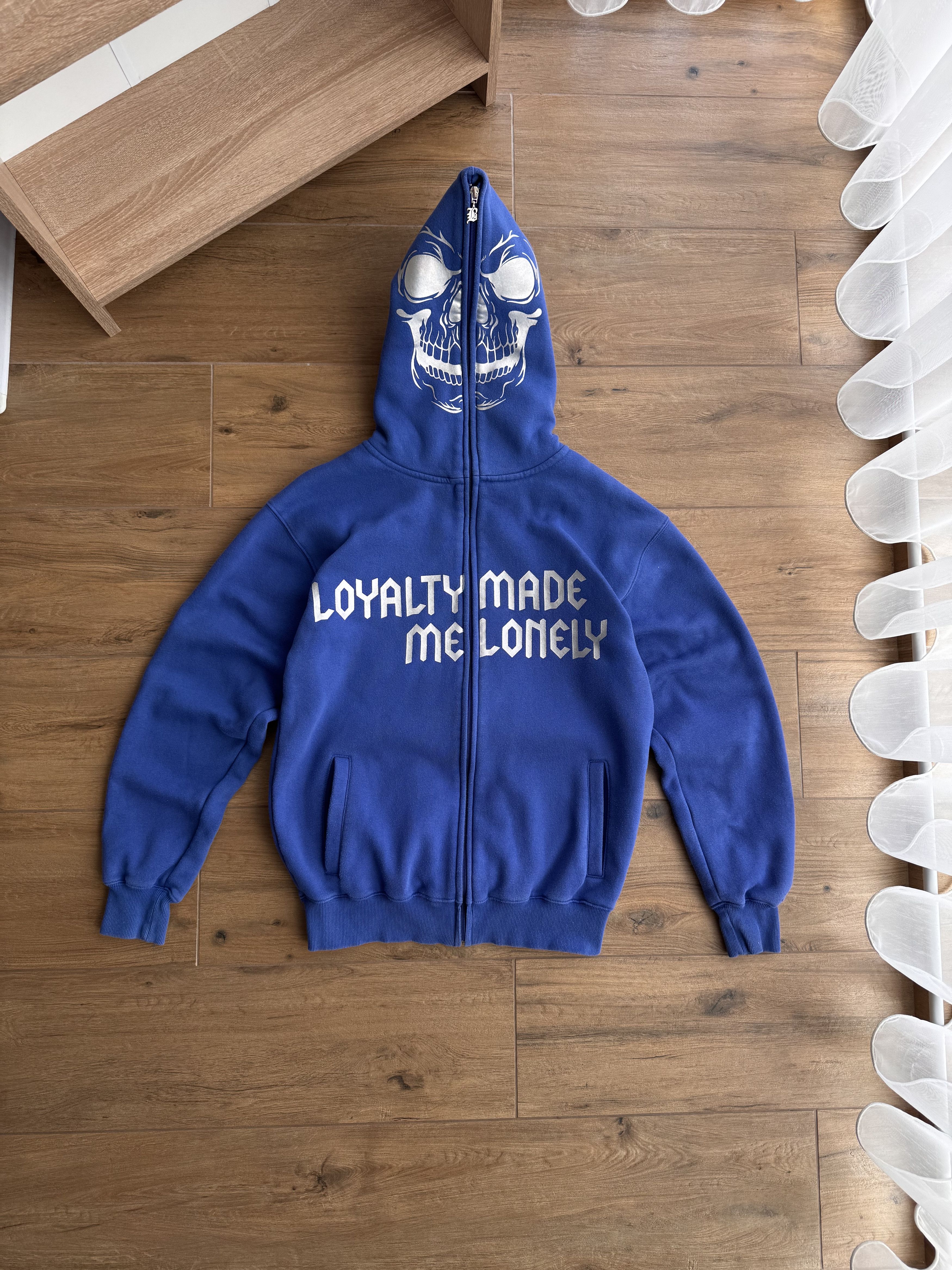 Japanese Brand × Vintage Vintage Kanye West Style Full Zip Skeleton Blue Hoodie Size US M / EU 48-50 / 2 - 1 Thumbnail