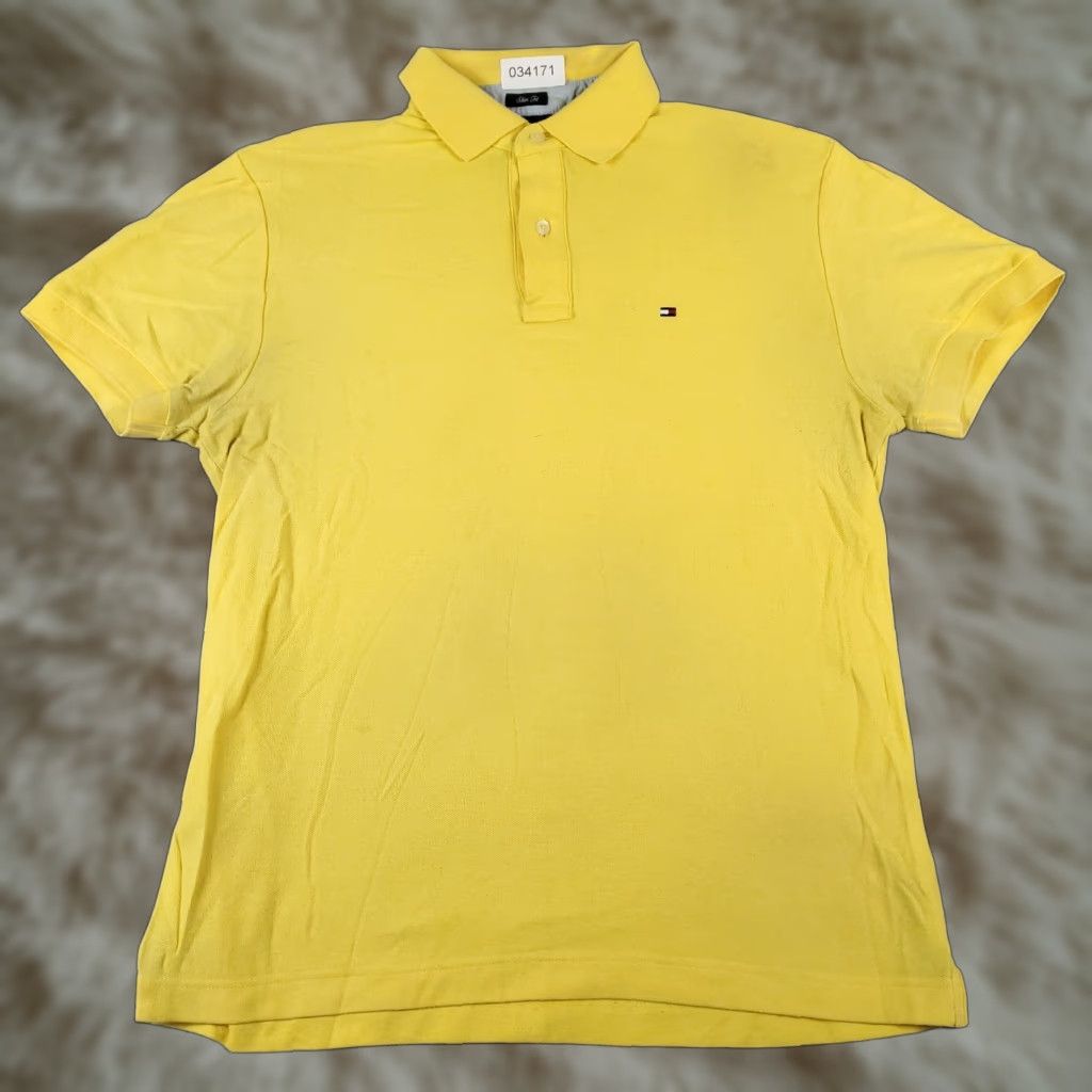 Tommy Hilfiger VINTAGE Tommy Hilfiger Polo Shirt Mens Medium Yellow Casual Short Sleeve M Polo Mens Yellow Logo Cotton 100% Modern Preppy Sport Gauge Size US M / EU 48-50 / 2 - 1 Thumbnail