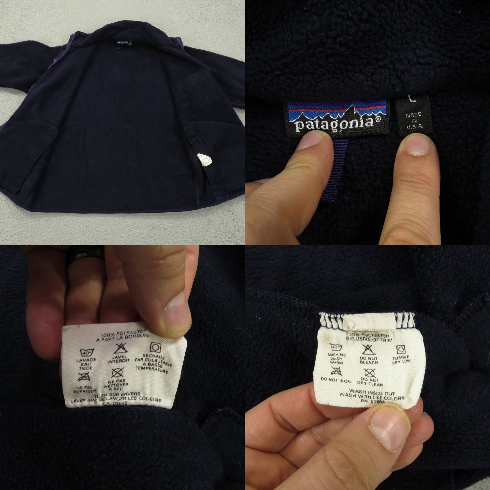 Patagonia Patagonia Jacket Mens Large Navy Synchilla Deep Pile Full Zip F9 USA 80s College Outdoor Windbreaker Size US L / EU 52-54 / 3 - 8 Thumbnail