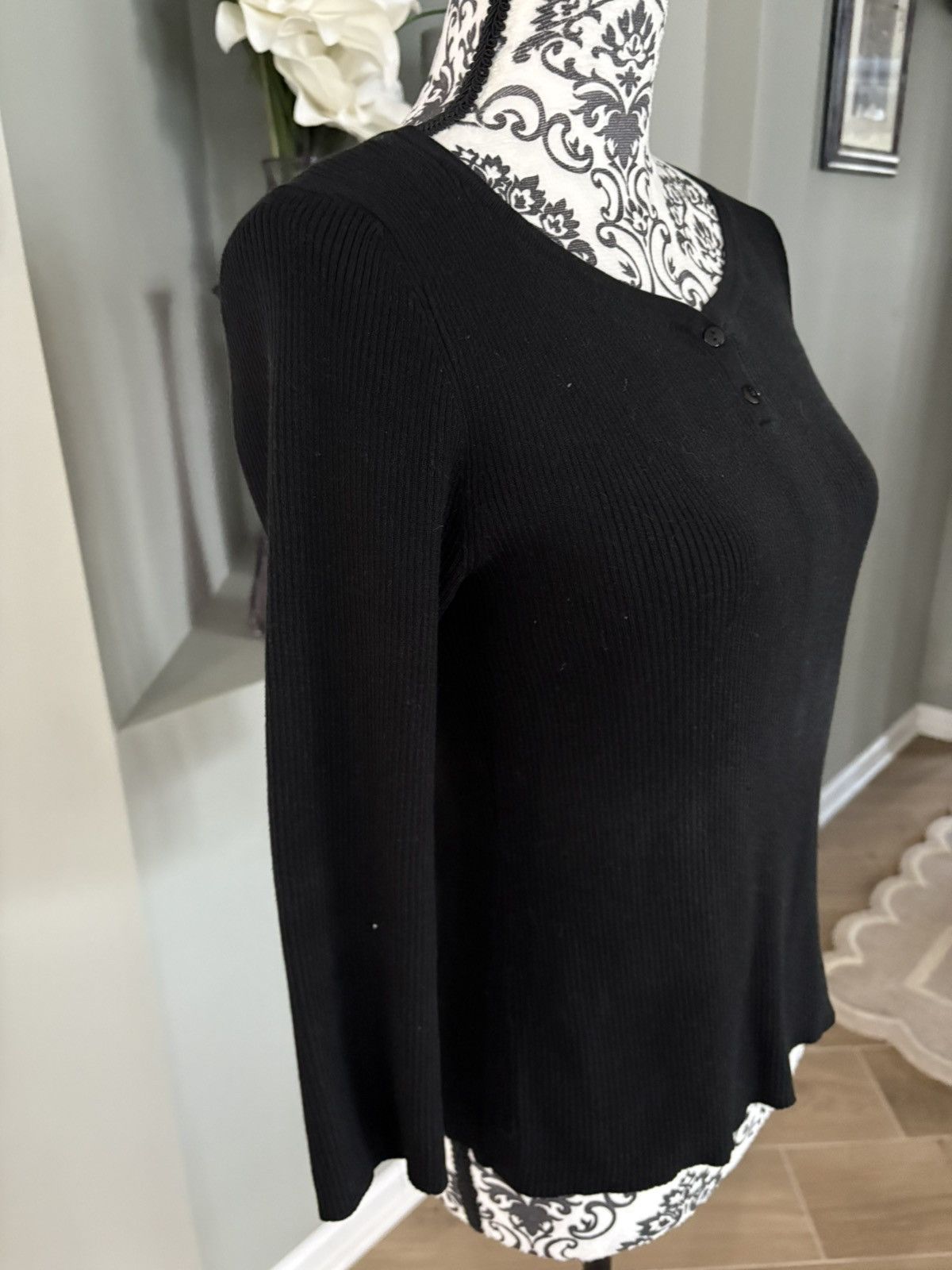 Other Petite Size medium black 3/4 sleeve sweater Size M / US 6-8 / IT 42-44 - 4 Thumbnail