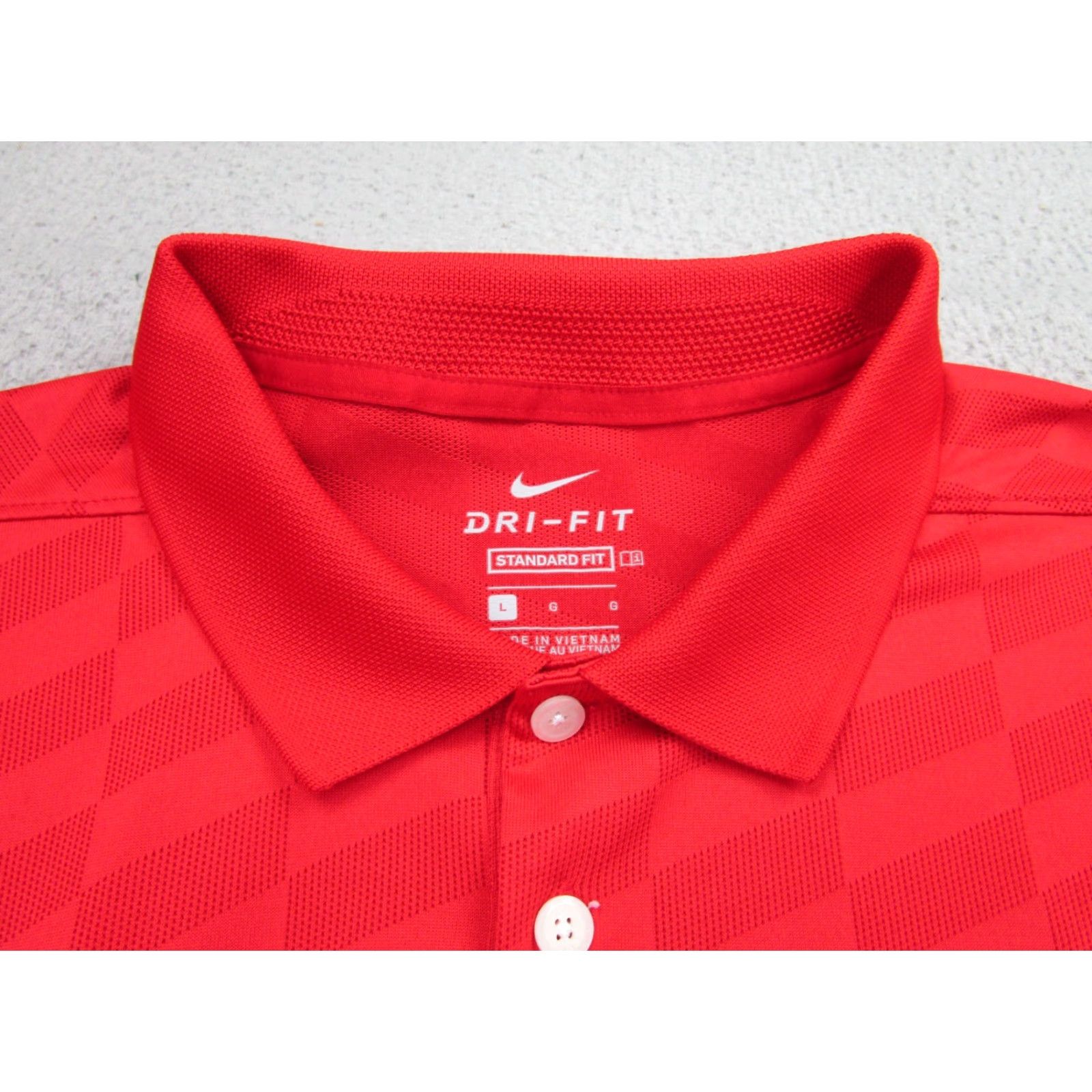 Nike Nike Golf Polo Shirt Mens Large Dri-FIT Regular Fit Red Geometric Vented Size US L / EU 52-54 / 3 - 6 Thumbnail