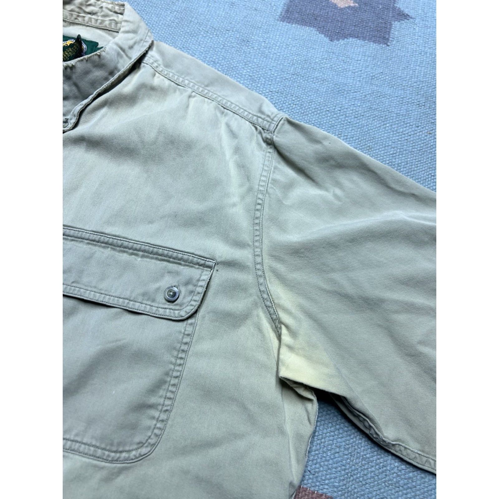 Vintage VINTAGE Cabela's Long Sleeve Button Shirt Paint Distressed Worn Khaki Tan XL Tall Shirt Men Beige Size US XL / EU 56 / 4 - 7 Thumbnail