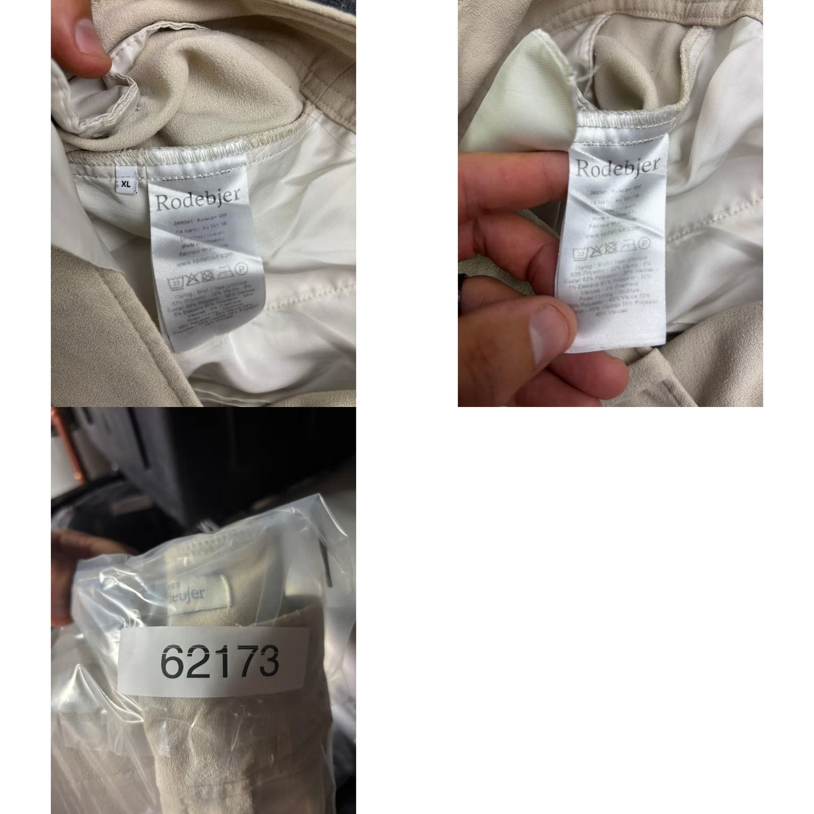 Rodebjer Rodebjer Obi Pants Women XL Beige Pleated Wide Leg Cropped Viscose Blend Size 40" / US 18 - 8 Thumbnail