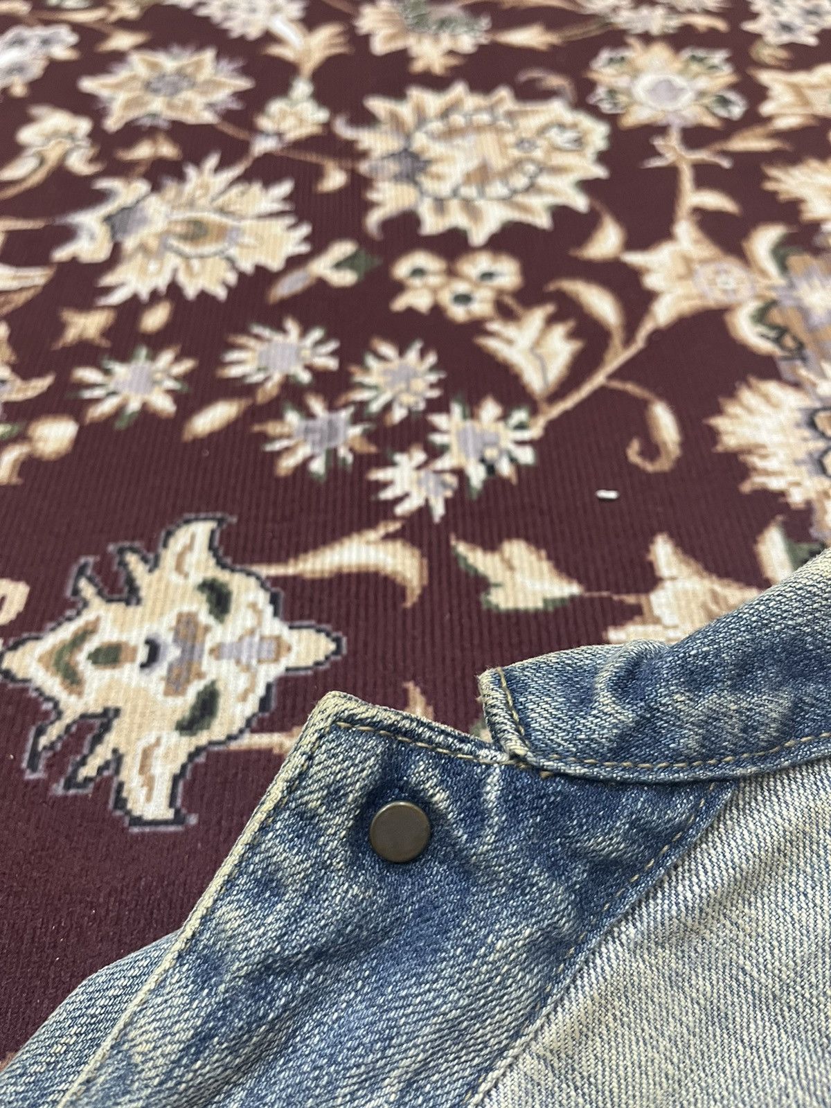OMNIGOD Vintage Domingo Omnigod Distressed Stain Denim Jacket Size XS / US 0-2 / IT 36-38 - 11 Thumbnail