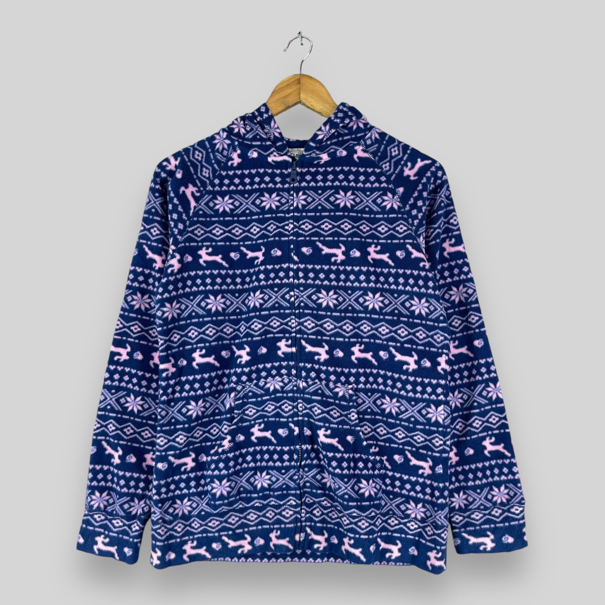 Vintage Vintage 90's PIKO Surf Abstract Native Printed Fleece Hoodie Size S / US 4 / IT 40 - 1 Thumbnail
