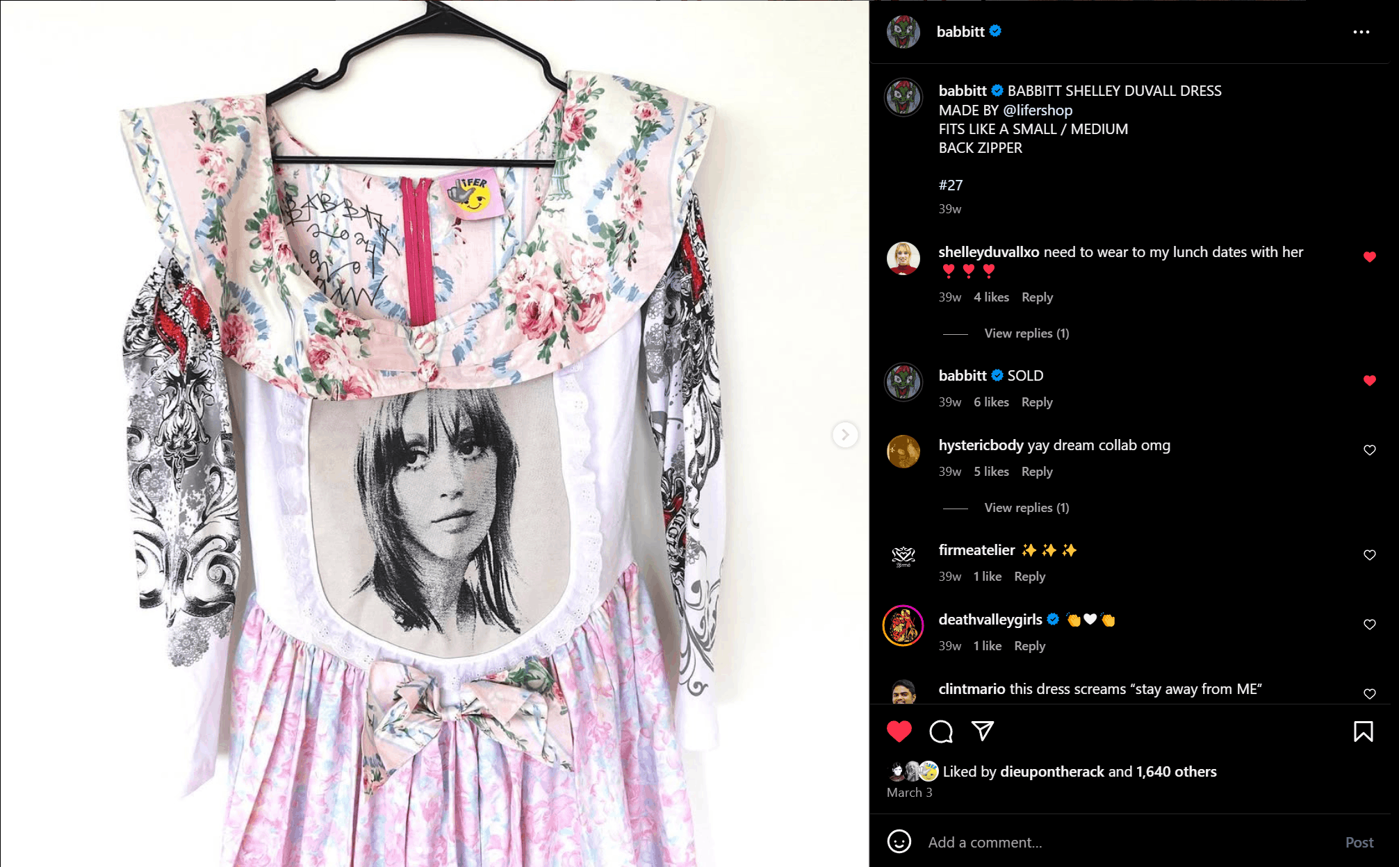 Designer Asspizza x Lifershop Shelley Duvall Dress Size M / US 6-8 / IT 42-44 - 7 Thumbnail