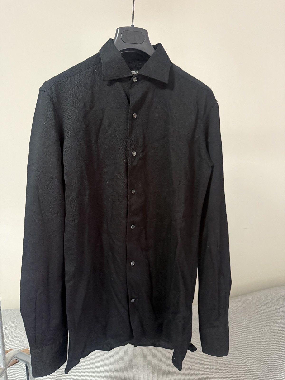 Ermenegildo Zegna Zegna regular Fit Black shirt Size US S / EU 44-46 / 1 - 2 Thumbnail