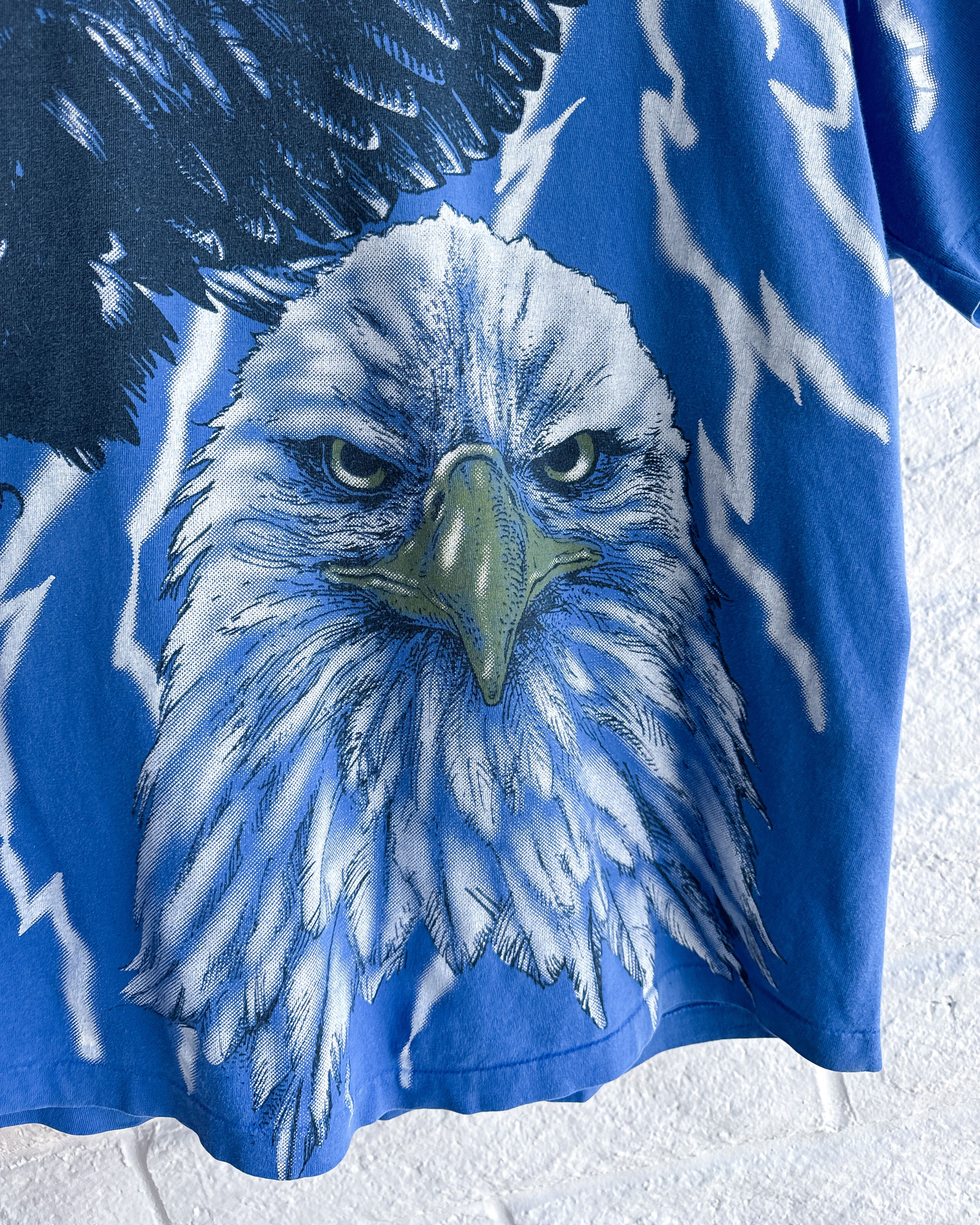 Vintage Vintage 90s American Thunder Lighting Eagle AOP T Shirt XL Size US XL / EU 56 / 4 - 2 Thumbnail