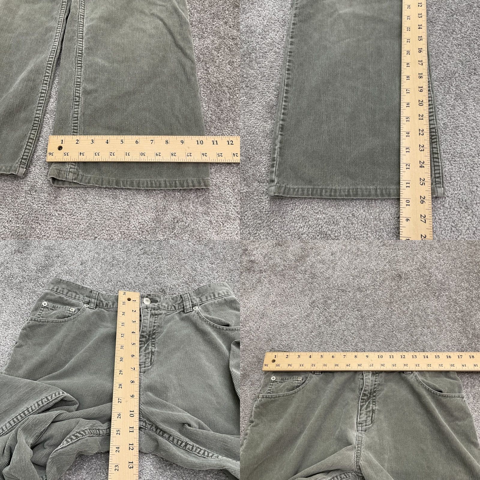 Lands' End Lands' End Pants Women 16 Green Corduroy Ankle Straight Leg Cotton Casual 32x26 Pockets Machine Washable Size 38" / US 16 / IT 52 - 8 Thumbnail