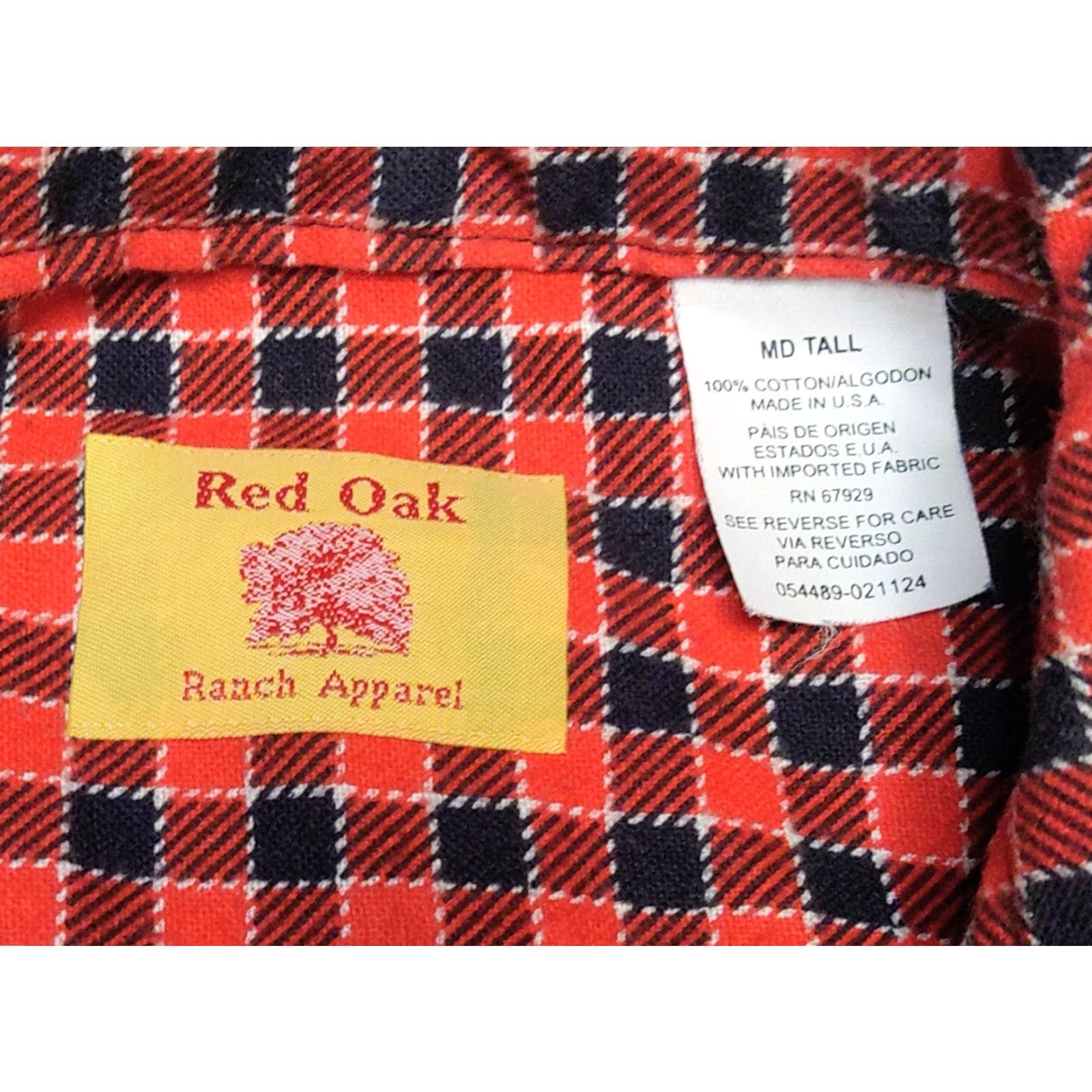 Vintage VINTAGE Vintage Red Oak Ranch Apparel Thick Flannel Red Made In USA Size Medium Tall Shirt Mens Red 90s Western USA Thick Flannel Button-Up Size US M / EU 48-50 / 2 - 6 Thumbnail