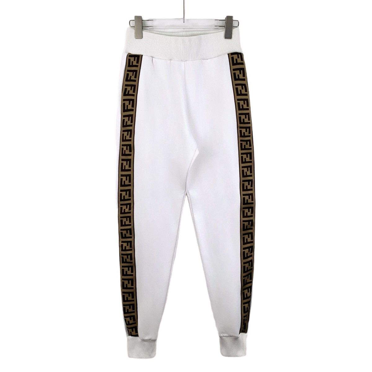 Fendi Fendi White Logo Printed Cuffed Casual Sweatpants K26WX Size 27" / US 4 / IT 40 - 1 Thumbnail