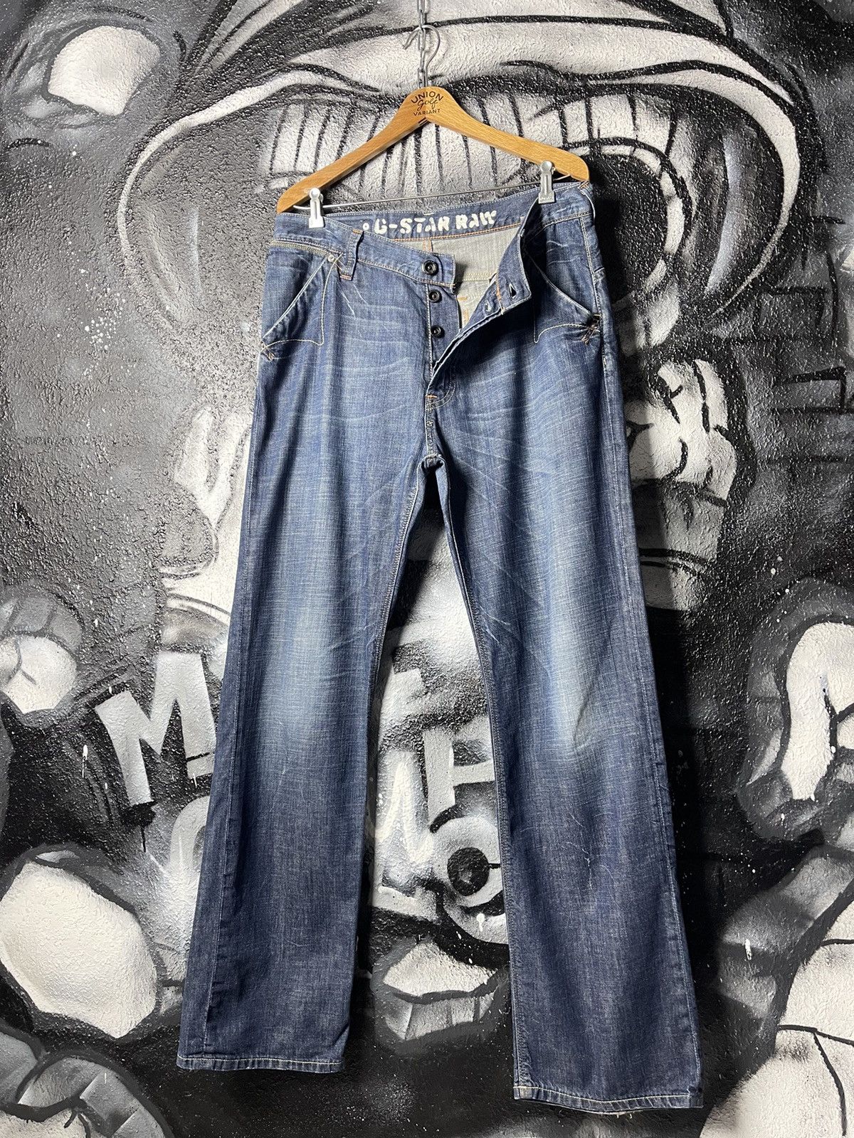 G-Star G-Star RAW Limit Regular Cotton Blue Denim Wide Leg Jeans Men’s Size W34 L34 Size US 34 / EU 50 - 2 Thumbnail