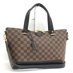 Louis Vuitton Tote Hyde Park Damier Ebene Noir Black in Canvas