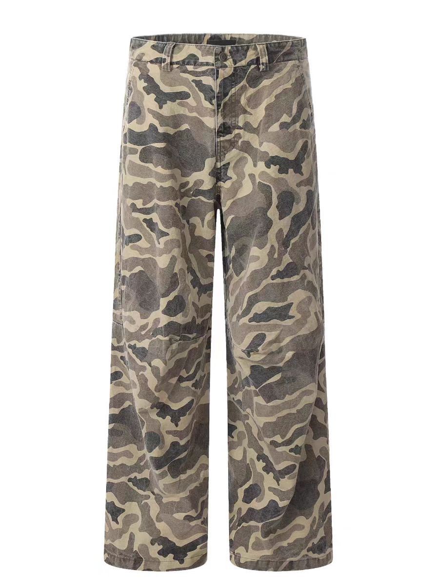 Japanese Brand × Vintage High street baggy micro flare vintage washed camo work pants Size US 34 / EU 50 - 5 Thumbnail