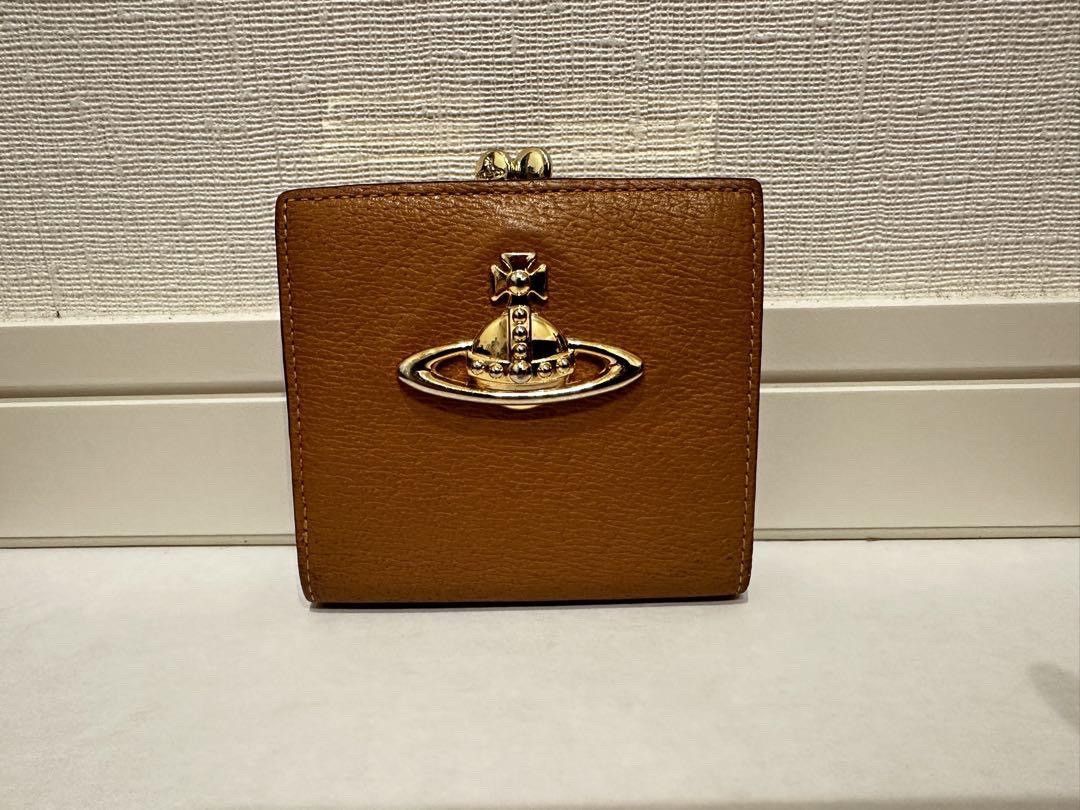 image of Vivienne Westwood Orb Big Saturn Logo Wallet in Brown, Men's