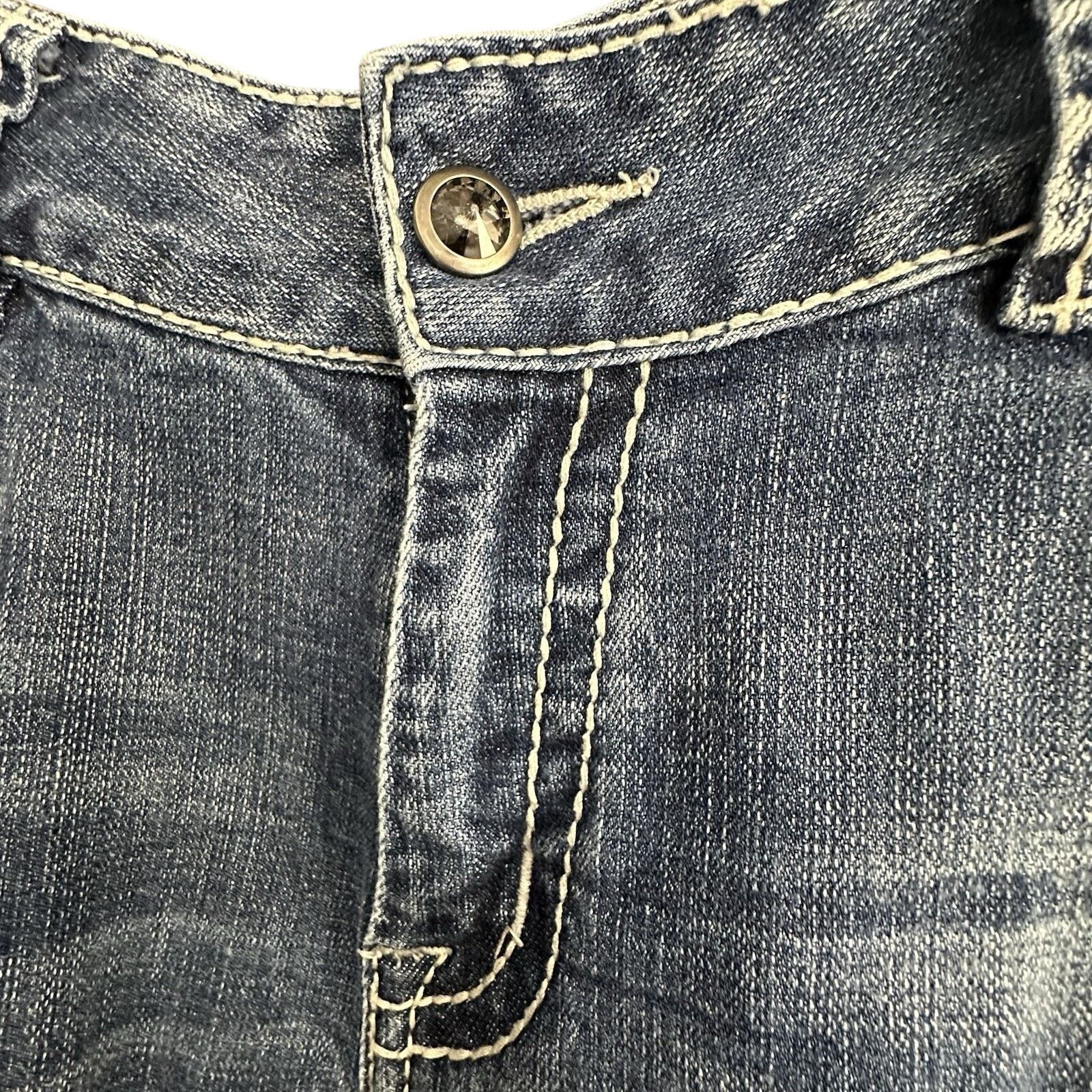 Other Rock & Roll Cowgirl Jeans Womens 32x34 Studded Silver Stitch Size 32" / US 10 / IT 46 - 6 Thumbnail
