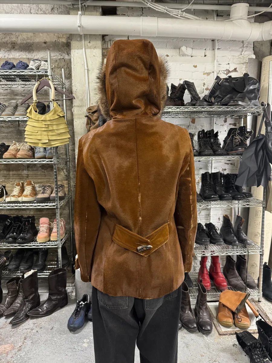 Designer × Dolce & Gabbana × Vintage FW2002 Dolce & Gabbana Pony Hair Camel Leather Duffle Coat Jacket Size M / US 6-8 / IT 42-44 - 3 Thumbnail