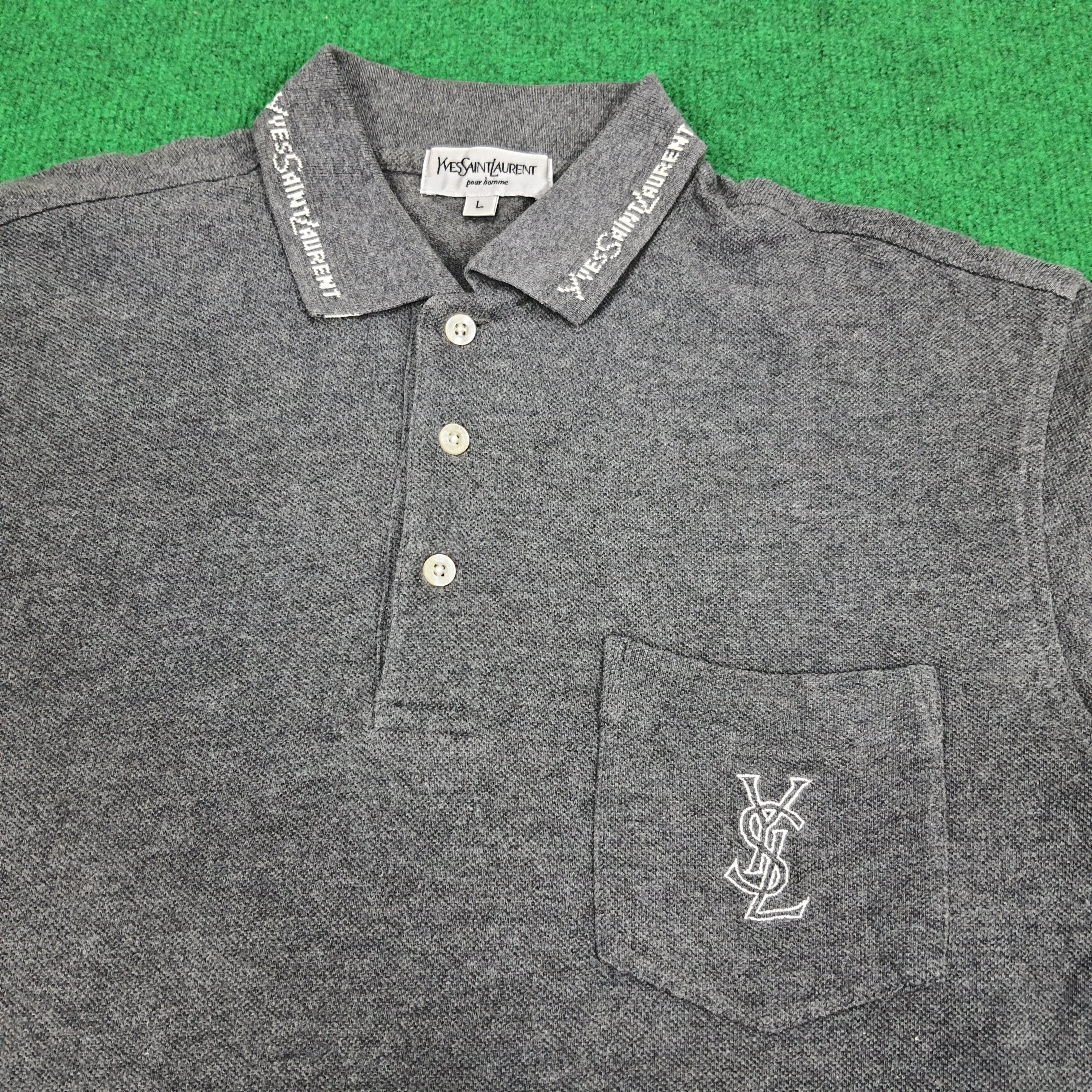 Vintage × Yves Saint Laurent Vintage Yves Saint Laurent YSL Pocket Polo Shirt Size US M / EU 48-50 / 2 - 2 Thumbnail