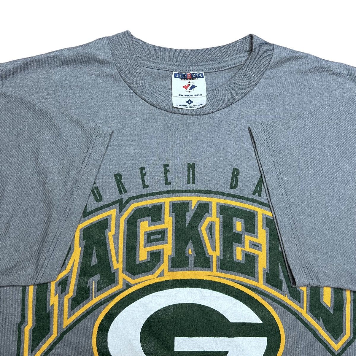 NFL × Vintage Vtg 90s NFL Green Bay Packers Spell Out 3D Logo Graphic Tee Size US L / EU 52-54 / 3 - 2 Thumbnail