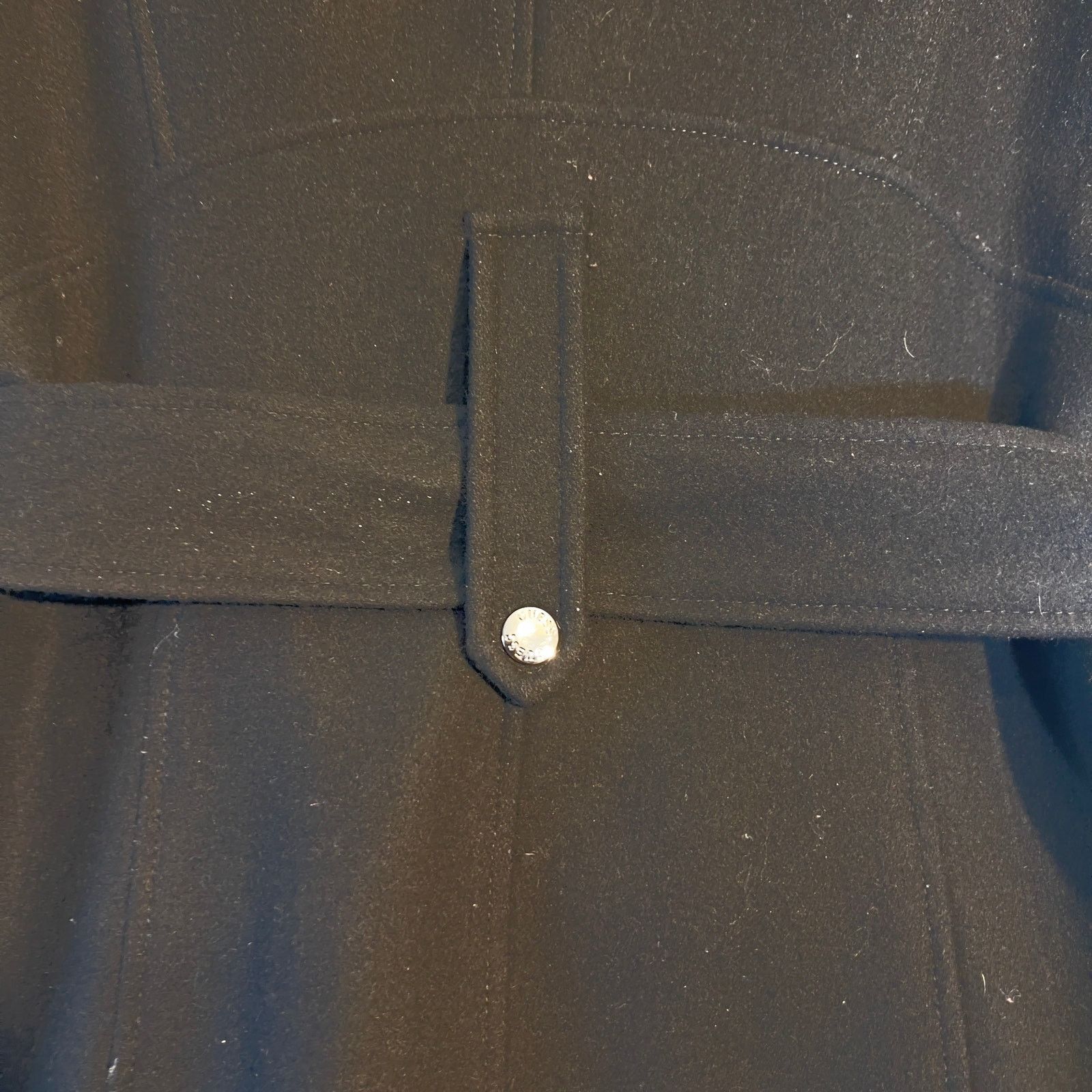 Guess Guess Wool Blend Full Zip Pea Coat Woman Large Pockets Belt Size L / US 10 / IT 46 - 16 Thumbnail