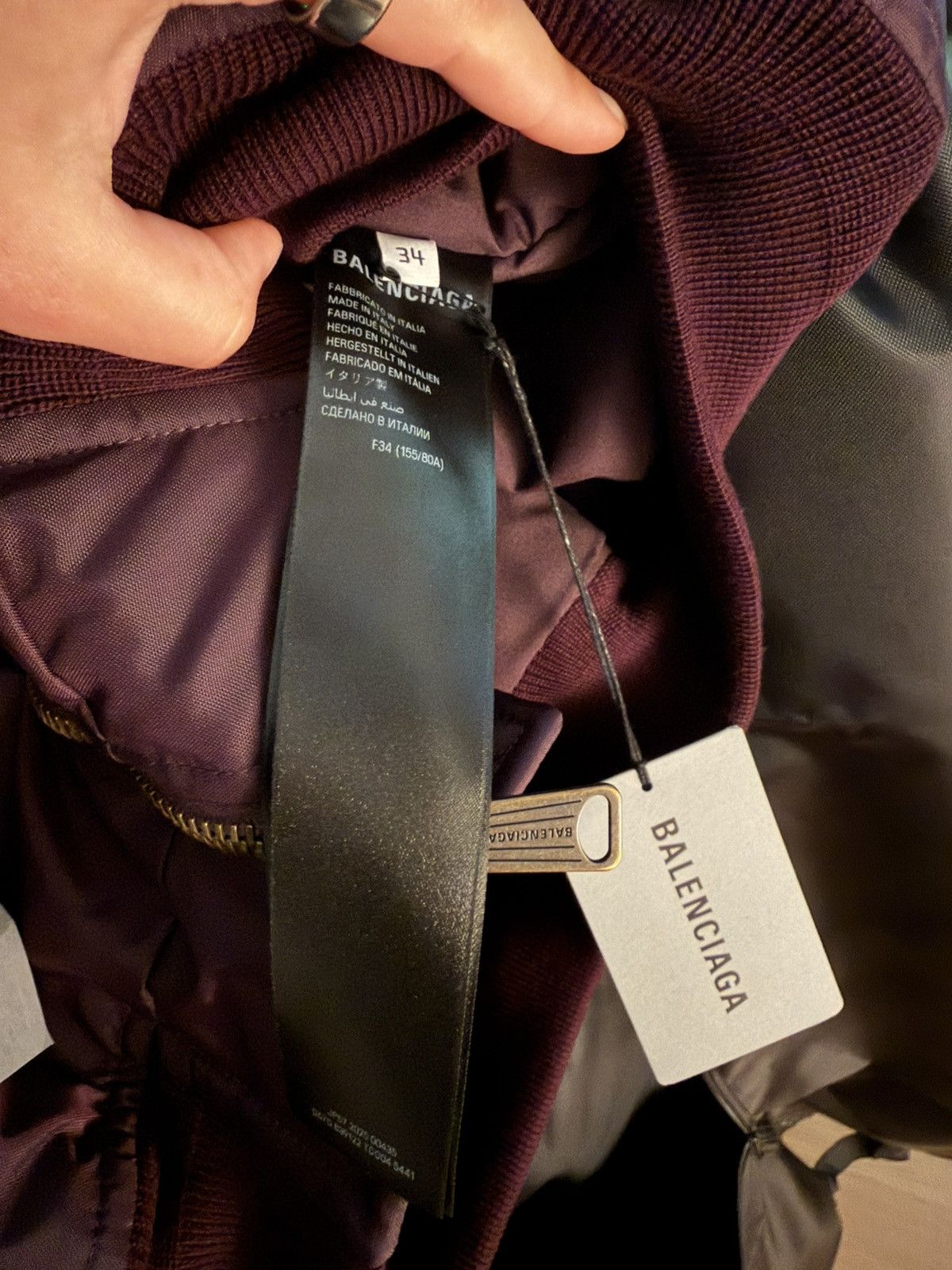Balenciaga Balenciaga Logo-Patch Purple Bomber Jacket FR34 Size XS / US 0-2 / IT 36-38 - 8 Thumbnail
