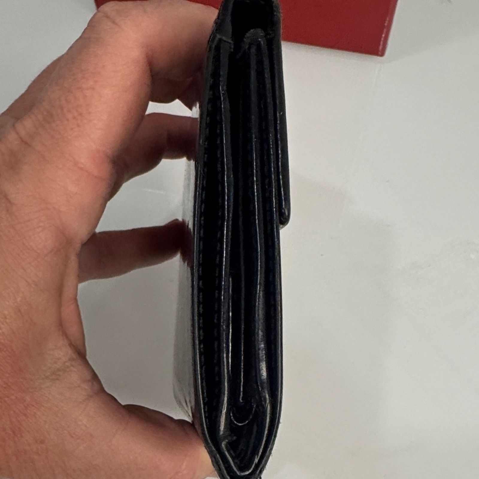 Salvatore Ferragamo Salvatore Ferragamo Black Card Holder with Silver Accent Size ONE SIZE - 5 Thumbnail
