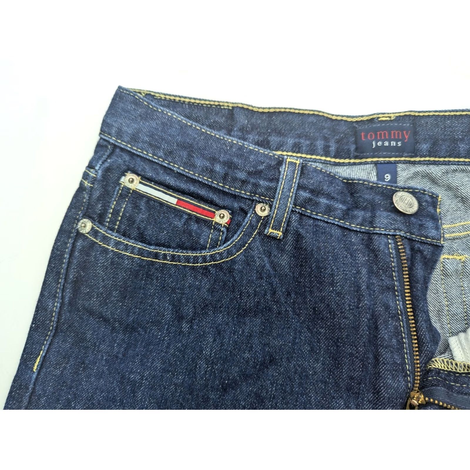 Tommy Hilfiger VINTAGE Tommy Hilfiger Jeans Women 9 (30x31) Straight Leg Flag Denim Roc Roc 081205 Size 30" / US 8 / IT 44 - 6 Thumbnail