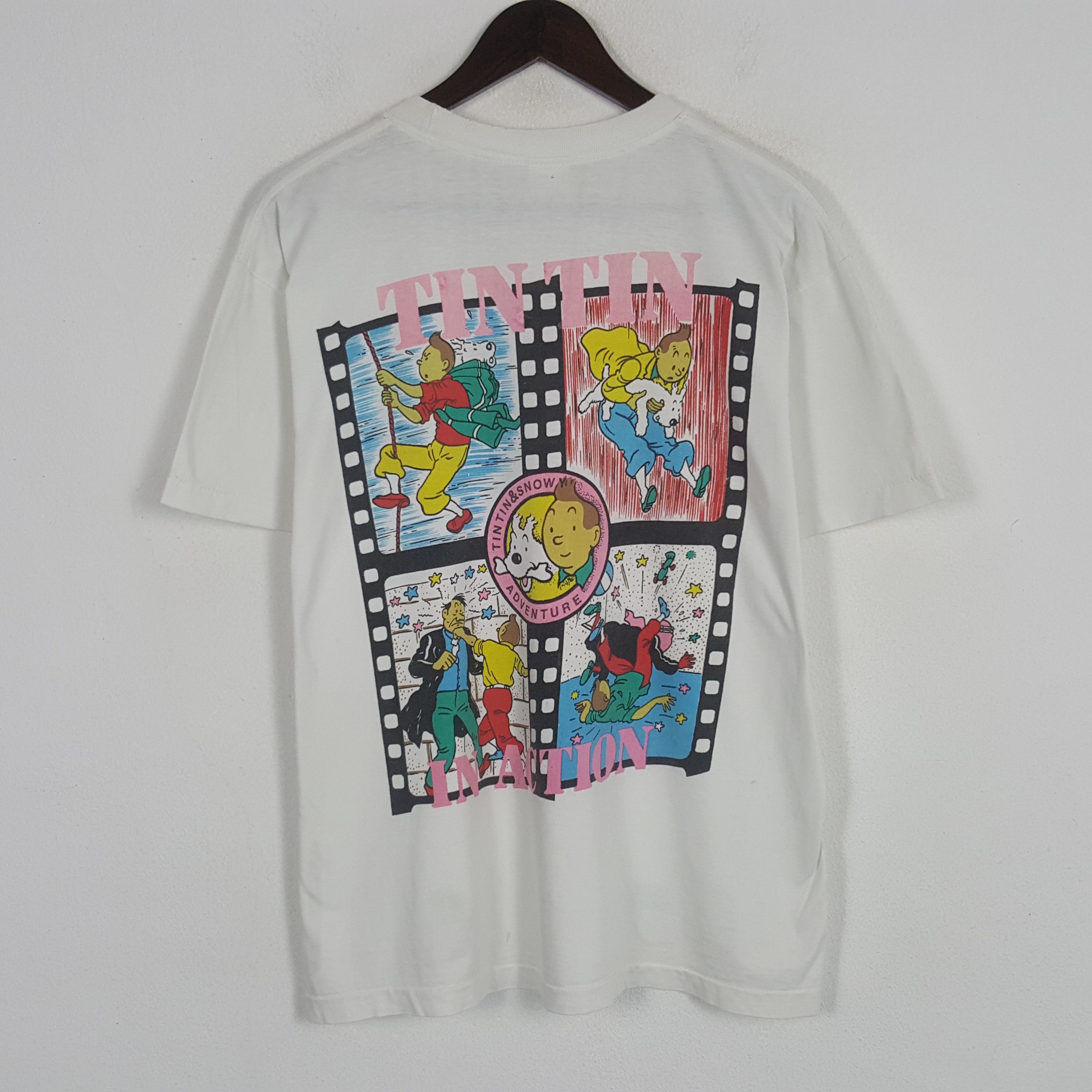 Japanese Brand × Vintage Vintage Tintin In Action Tshirt Size US L / EU 52-54 / 3 - 1 Thumbnail