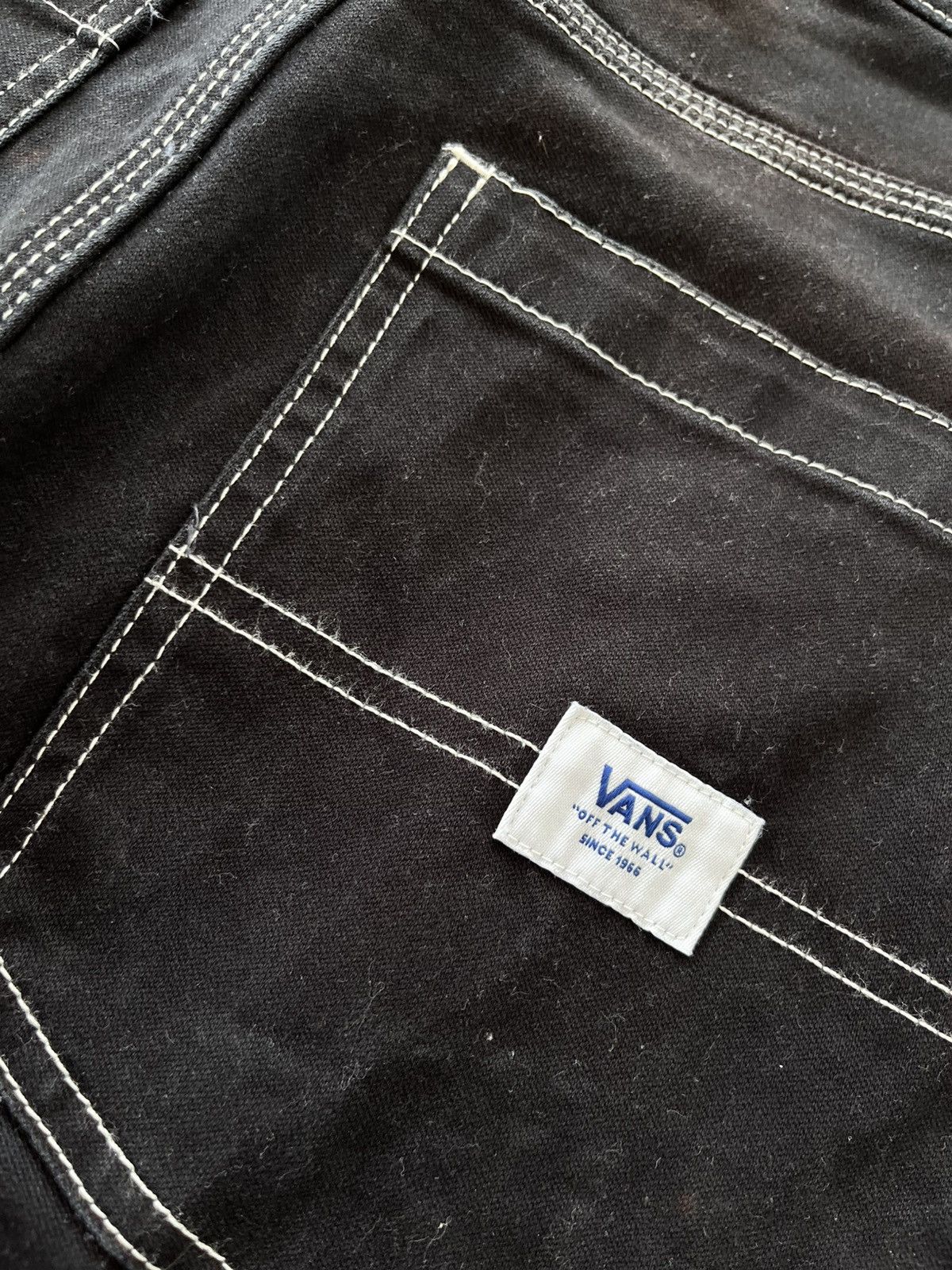 Vans Vintage Vans Workwear Style Black Denim Pants sk8 Y2K Size US 31 - 23 Thumbnail