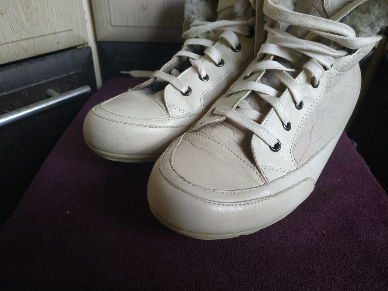 Other Candice Cooper Fur Lined Winter Sneakers Boots White 8.5 Size US 8.5 / IT 38.5 - 7 Thumbnail