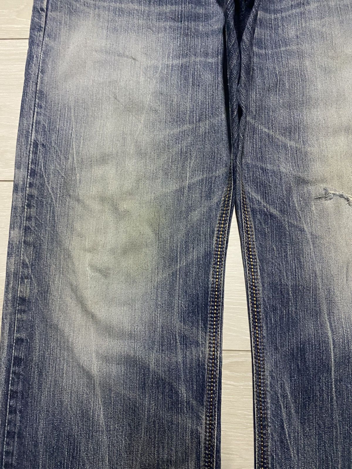 Junya Watanabe Vintage Edwin XVS Faded Wash Thunder Buckle Back Distressed Size US 37 - 7 Thumbnail