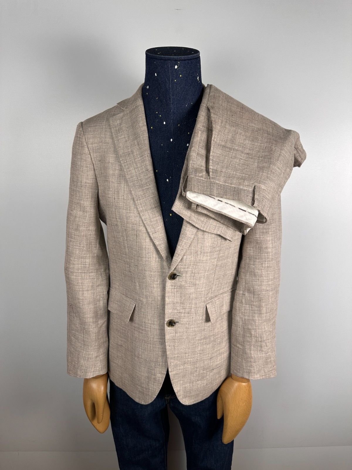Moss London Suit Linen Size Blazer EU48 Trousers EU81