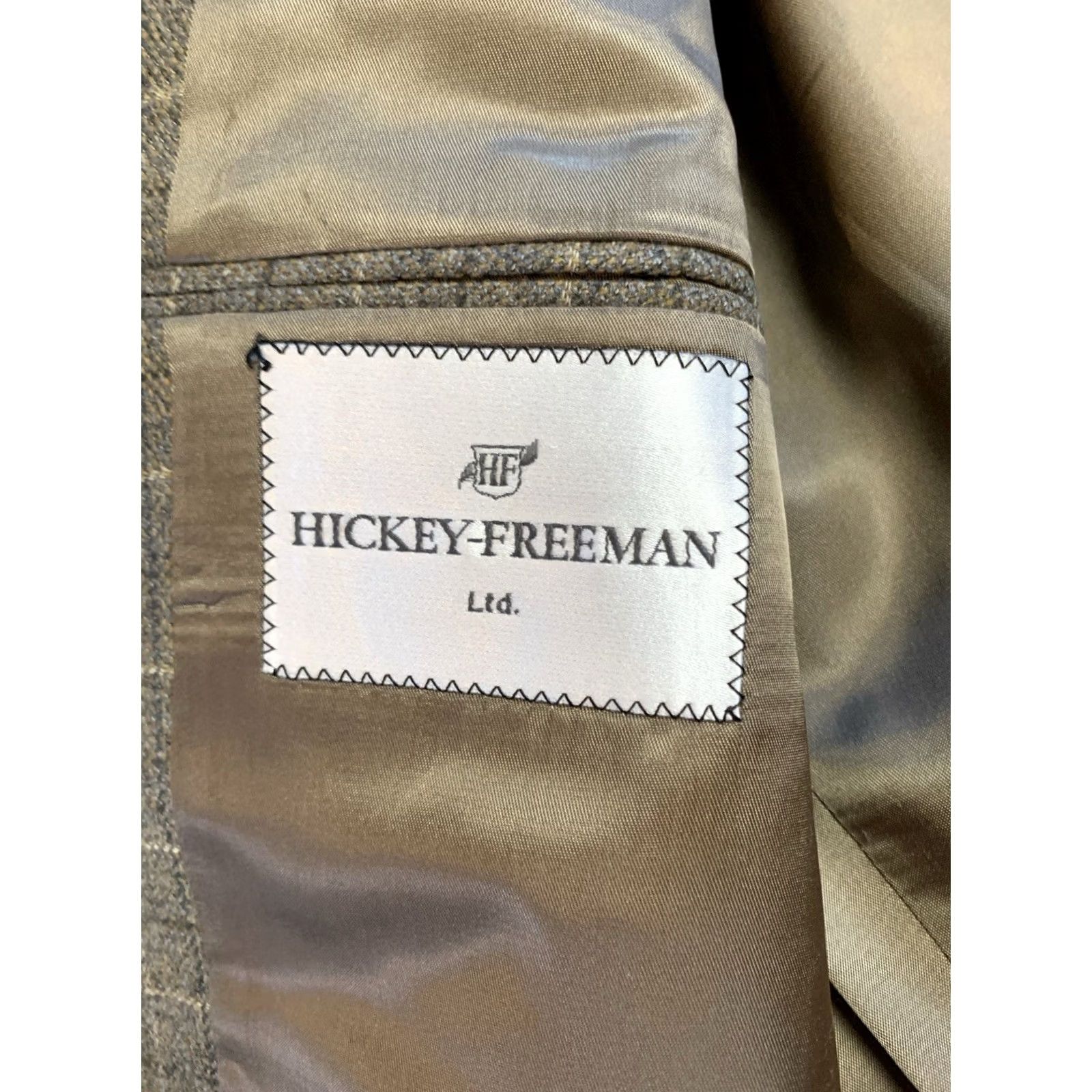 Vintage Hickey Freeman Blazer Mens 44L Plaid Grey Tweed Cashmere Wool 2-Button Single-Breasted Notch Lapel Jacket Coat || Mens Blazer Size 44R - 4 Thumbnail