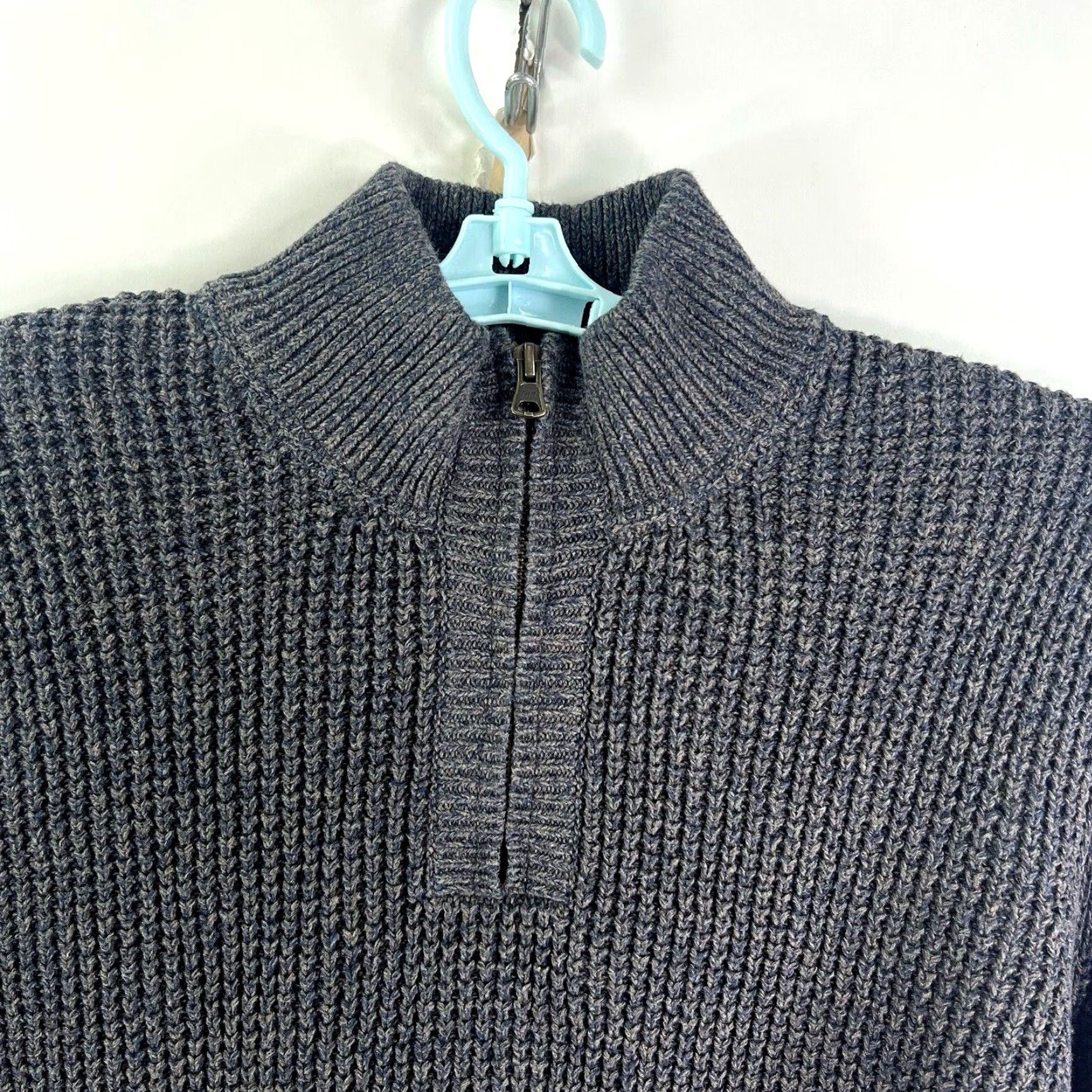 Vintage VINTAGE L.L. Bean Men's Sweater Cardigan XL Waffle Knit Zip Heavyweight Gray Long Sleeve Fall Winter Size US XL / EU 56 / 4 - 3 Thumbnail
