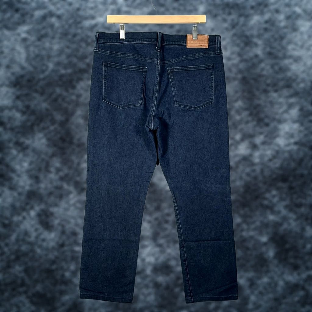 J.Crew J.CREW 770 Straight Jeans Mens Blue Dark Wash 35x29 Stretch Denim Cotton Blend Pockets Zip Fly Button Closure Size US 35 - 1 Thumbnail