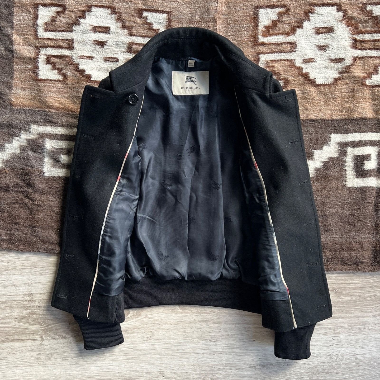 Burberry Burberry Wool Black Peacoat Jacket 9519AC Size M / US 6-8 / IT 42-44 - 2 Thumbnail