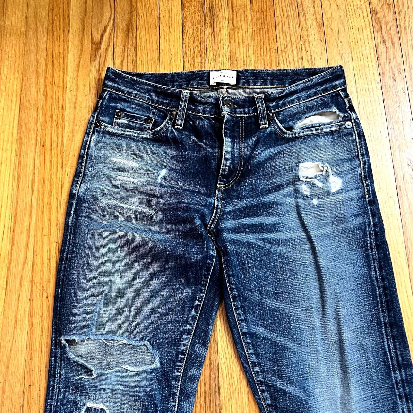 Simon Miller Simon Miller Jeans Womens 29 Blue Kamas Distressed Mid Rise Boyfriend Size 29" - 2 Thumbnail