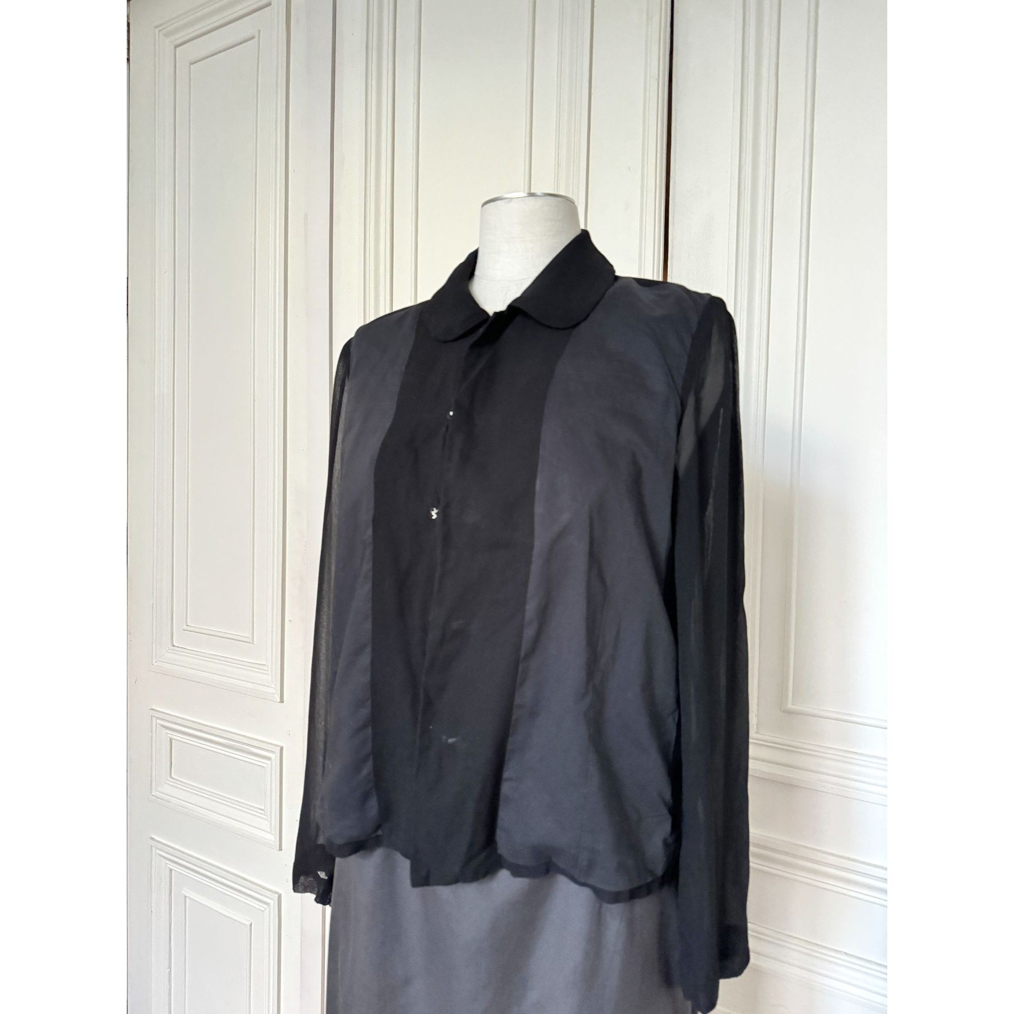 Comme des Garcons Black Sheer Viscose Blouse Size M / US 6-8 / IT 42-44 - 2 Thumbnail