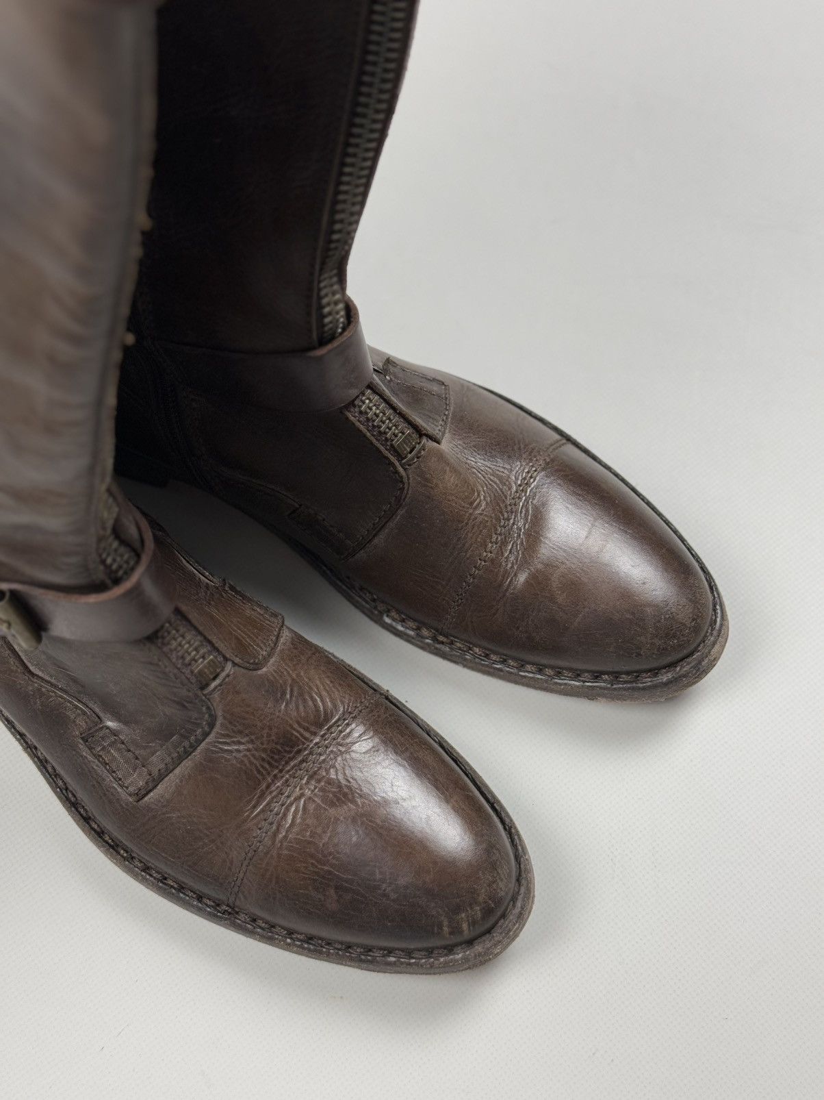 MoMA MOMA Ladies Avant-Garde Leather Full Zip High Boots Shoes Size US 8 / IT 38 - 12 Thumbnail