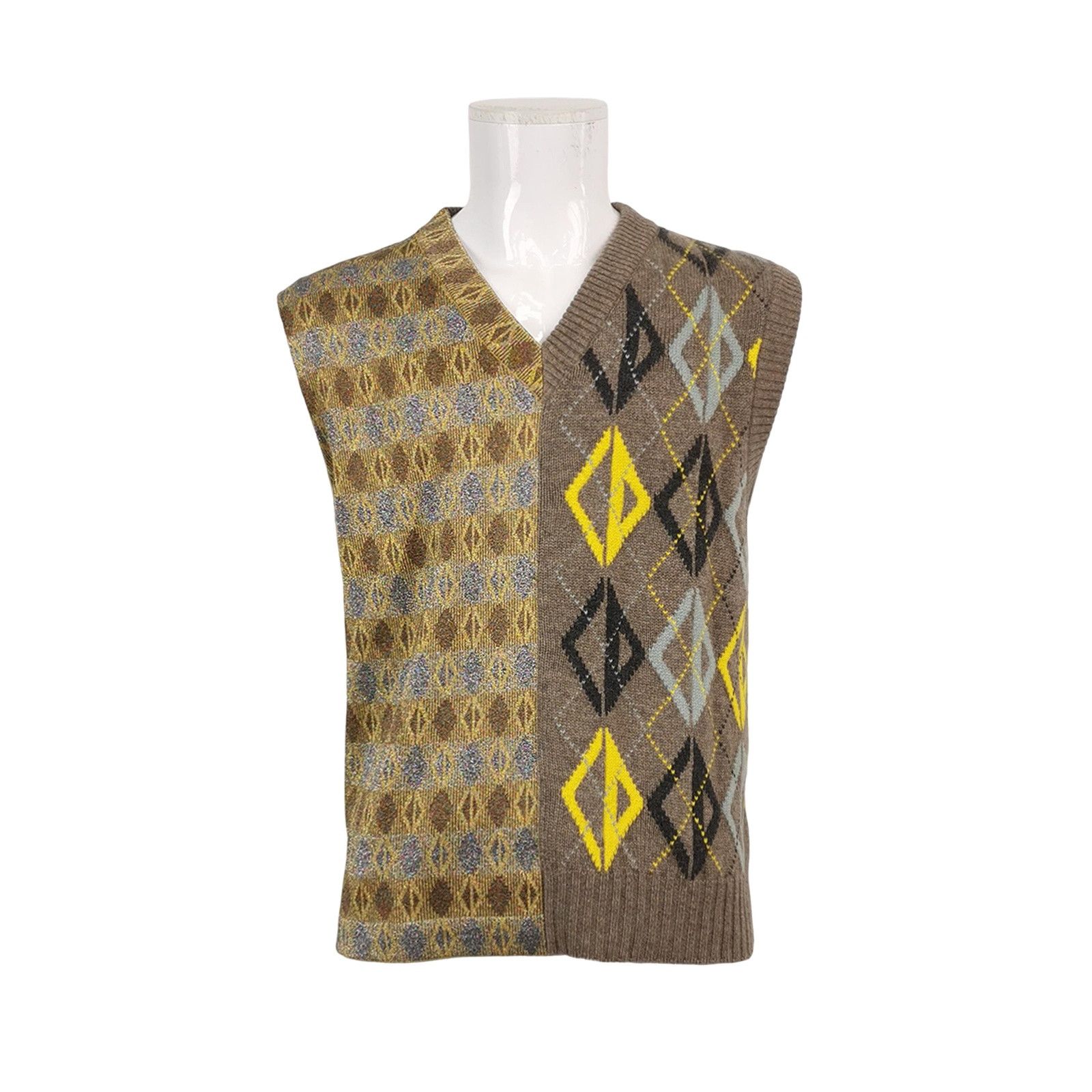 Dior Dior Contrast Argyle Cashmere Blend Vest XS Size US XS / EU 42 / 0 - 1 Thumbnail