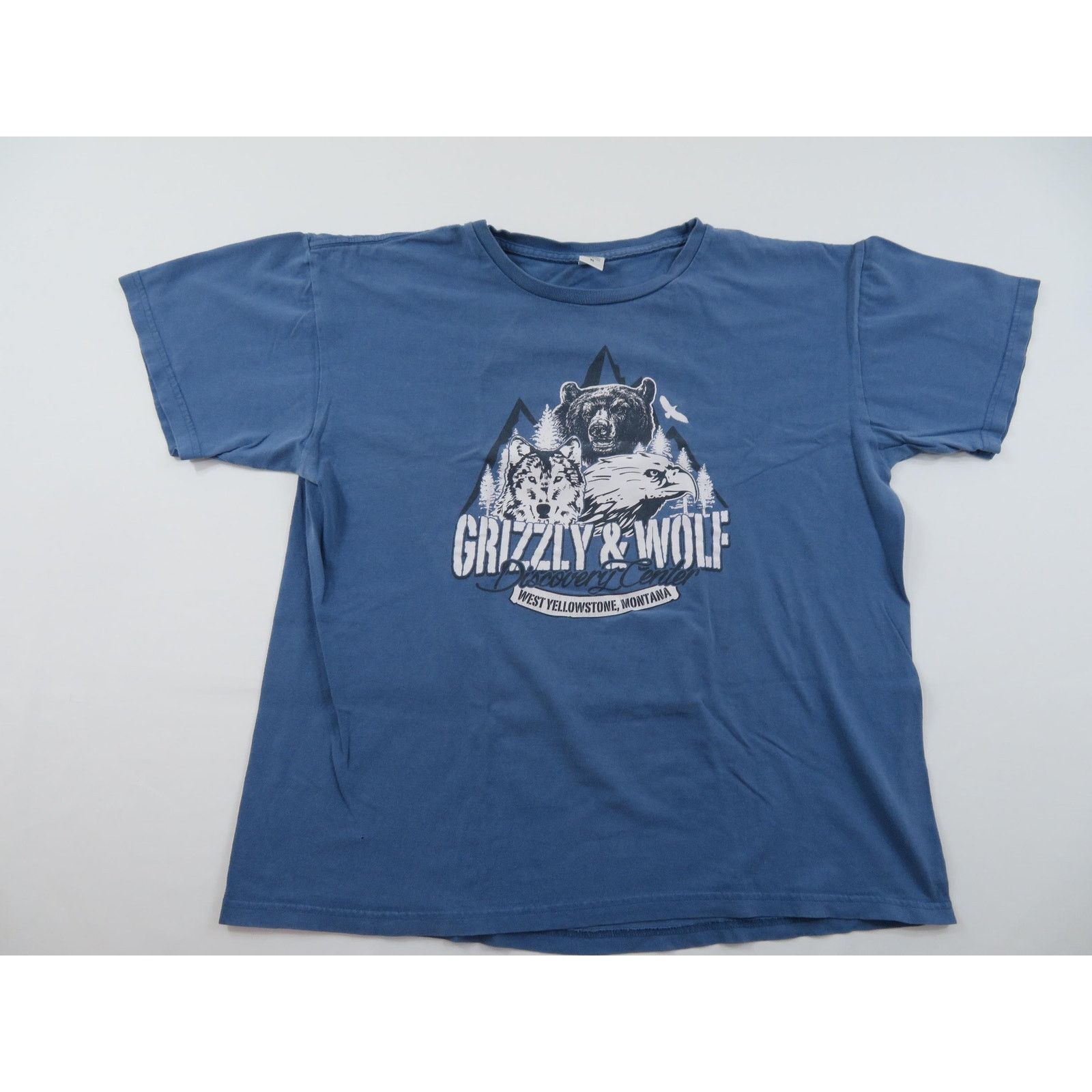 Other Grizzly Wolf Eagle Graphic T-shirt, Blue Sz XL Vintage Size US XL / EU 56 / 4 - 1 Thumbnail