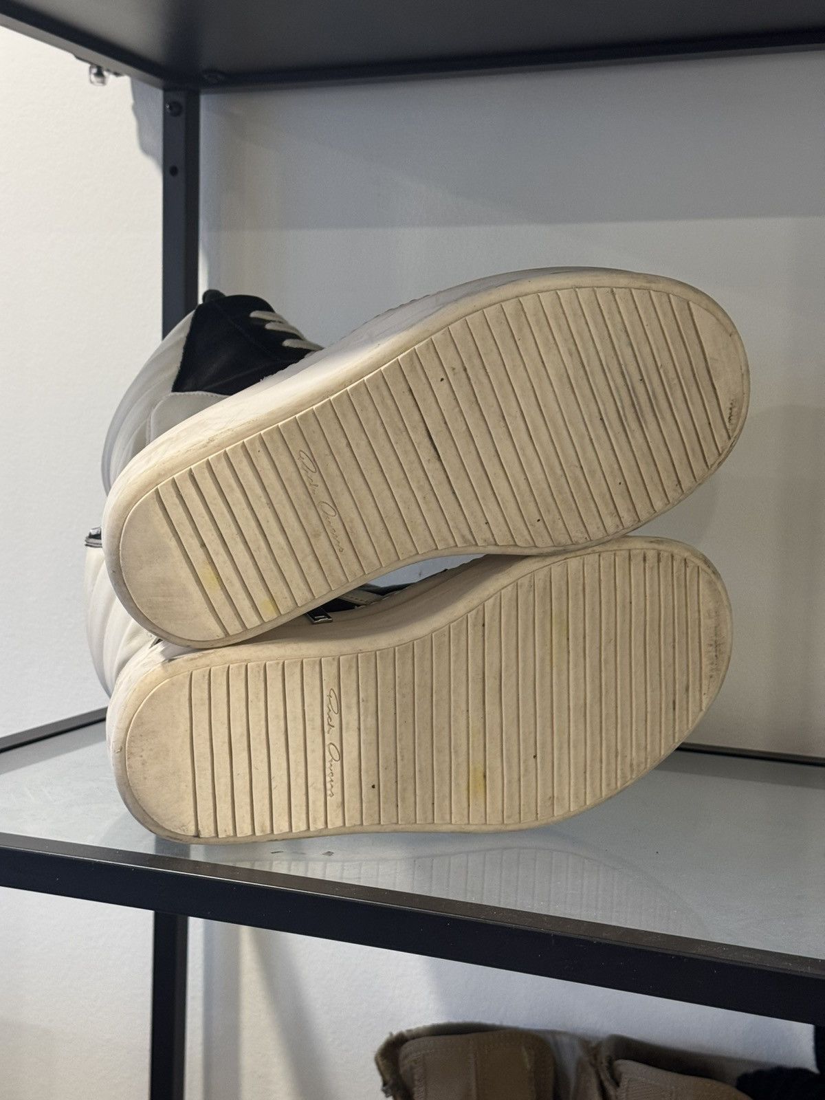 Rick Owens Rick Owens Geobasket Black/Milk Mega Bumper Leather Sneakers Size US 9 / EU 42 - 7 Thumbnail