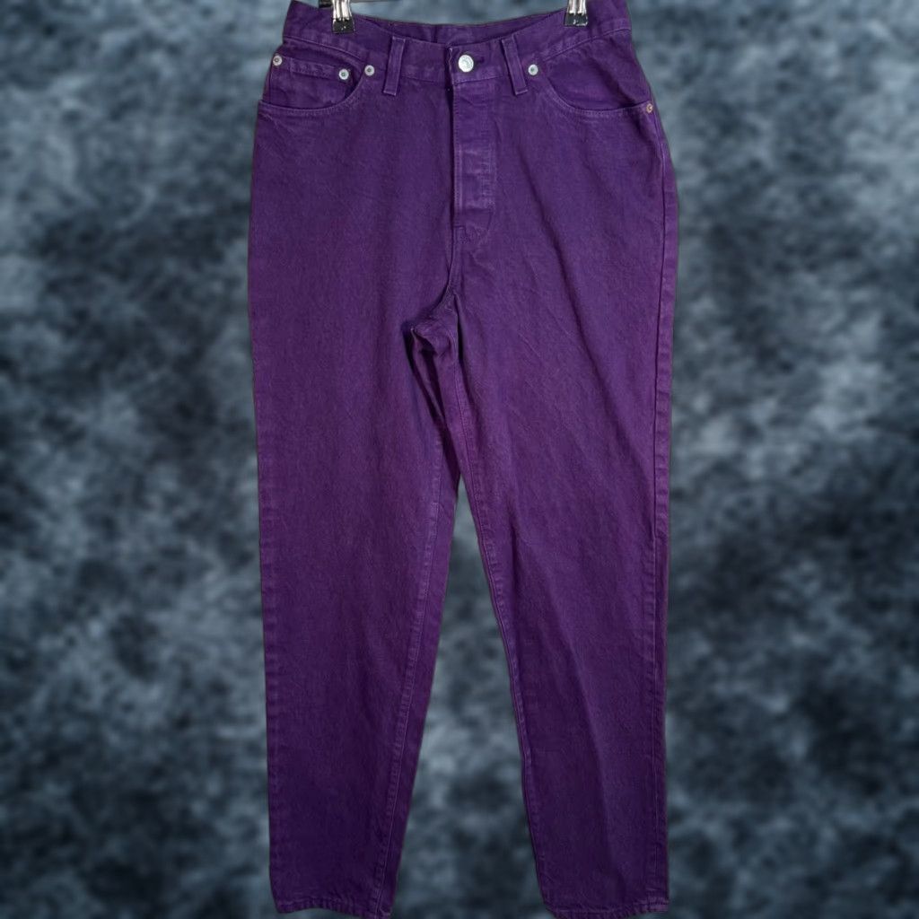 Levi's VINTAGE Levi's Women's High-Waisted Tapered Jeans Size 11 (26 in Waist) Purple Denim Size 32" / US 10 / IT 46 - 1 Thumbnail
