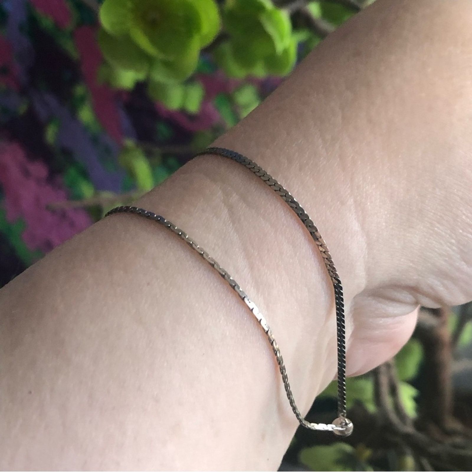 Vintage Vintage double strand silver plated chain bracelet Size ONE SIZE - 2 Thumbnail