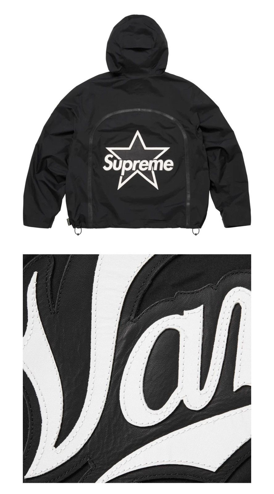 Supreme x Vanson Leathers GORE-TEX Shell Jacket Black Medium