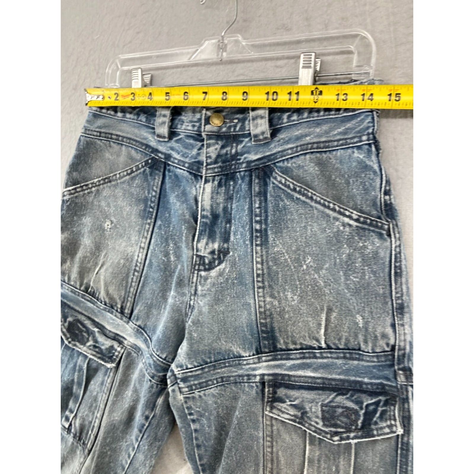 Vintage VINTAGE Sergio Jeans Womens Medium Cargo Blue Denim 28X30 Straight Jeans Womens Medium Blue 90s Mens Womens Girls Size 32" / US 10 / IT 46 - 2 Thumbnail