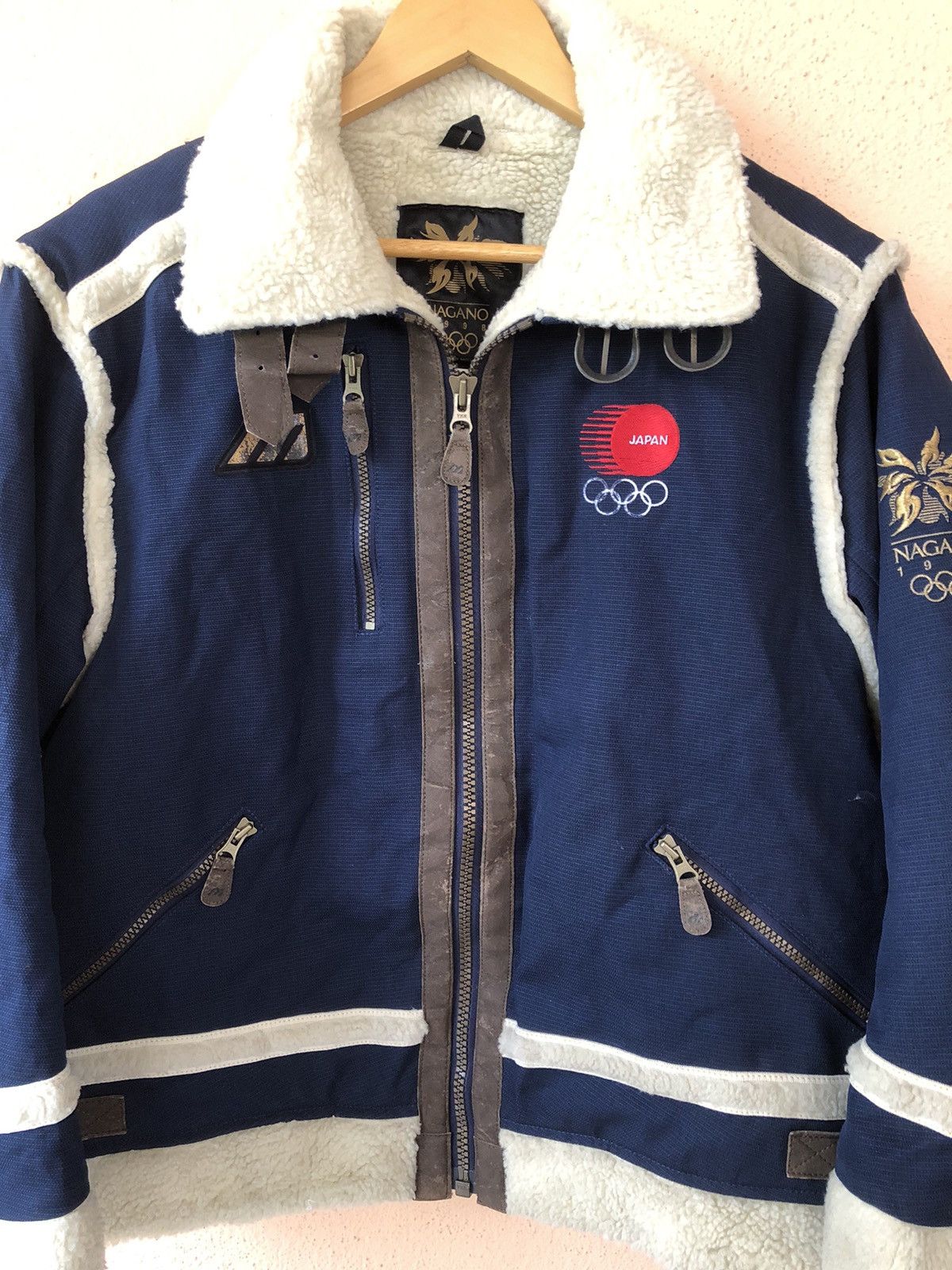 Japanese Brand × USA Olympics × Vintage Vintage Japan OLYMPIC NAGANO Sherpa Jacket Size US M / EU 48-50 / 2 - 3 Thumbnail