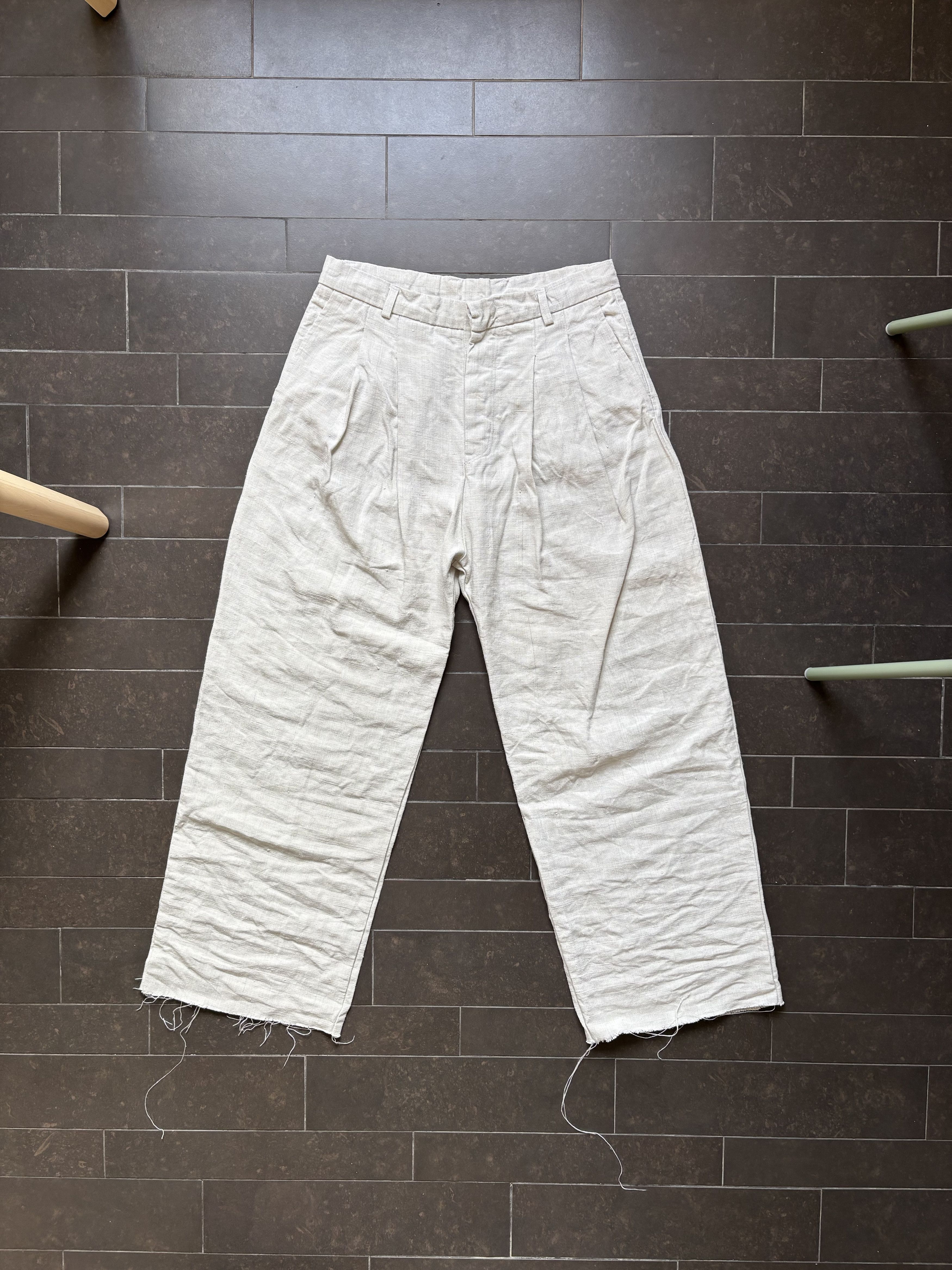 Japanese Brand Japanese Linen Pleated Wide-Leg Loose Straight Trousers Size US 32 / EU 48 - 5 Thumbnail