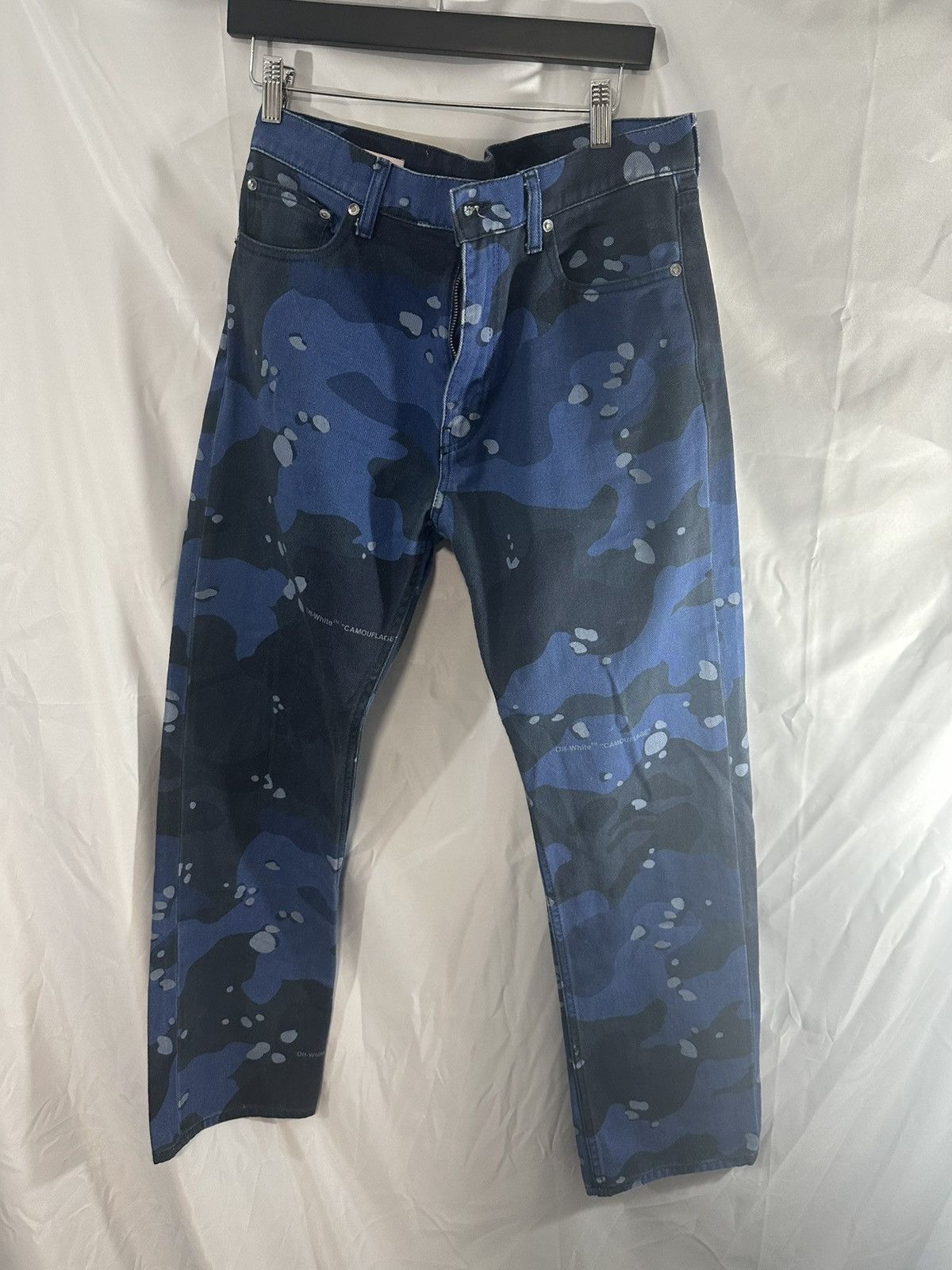 Off-White OFF WHITE CAMO BLUE DENIM PANTS Size US 31 - 1 Thumbnail