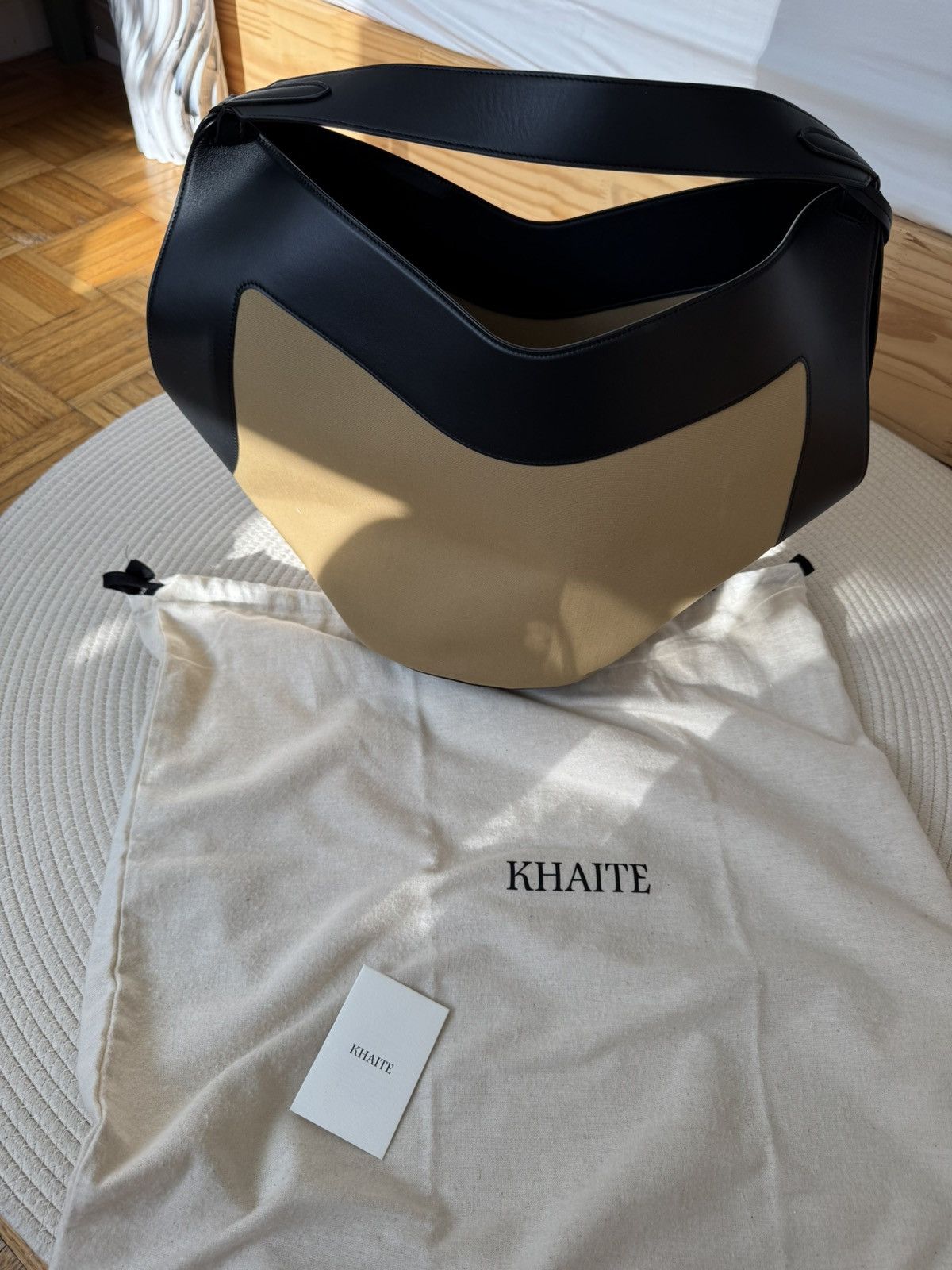 KHAITE Khaite Lotus Medium canvas and leather tote bag Size ONE SIZE - 10 Thumbnail
